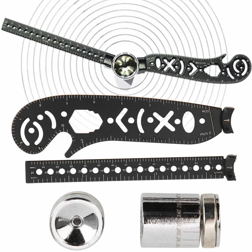 Uxsiya Entwurfslineal, Leicht, Tragbar, Langlebig, aus Schwarzem Eisen, Multifunktionales Zeichenlineal für Designer, Künstler, Architekten (17mm)