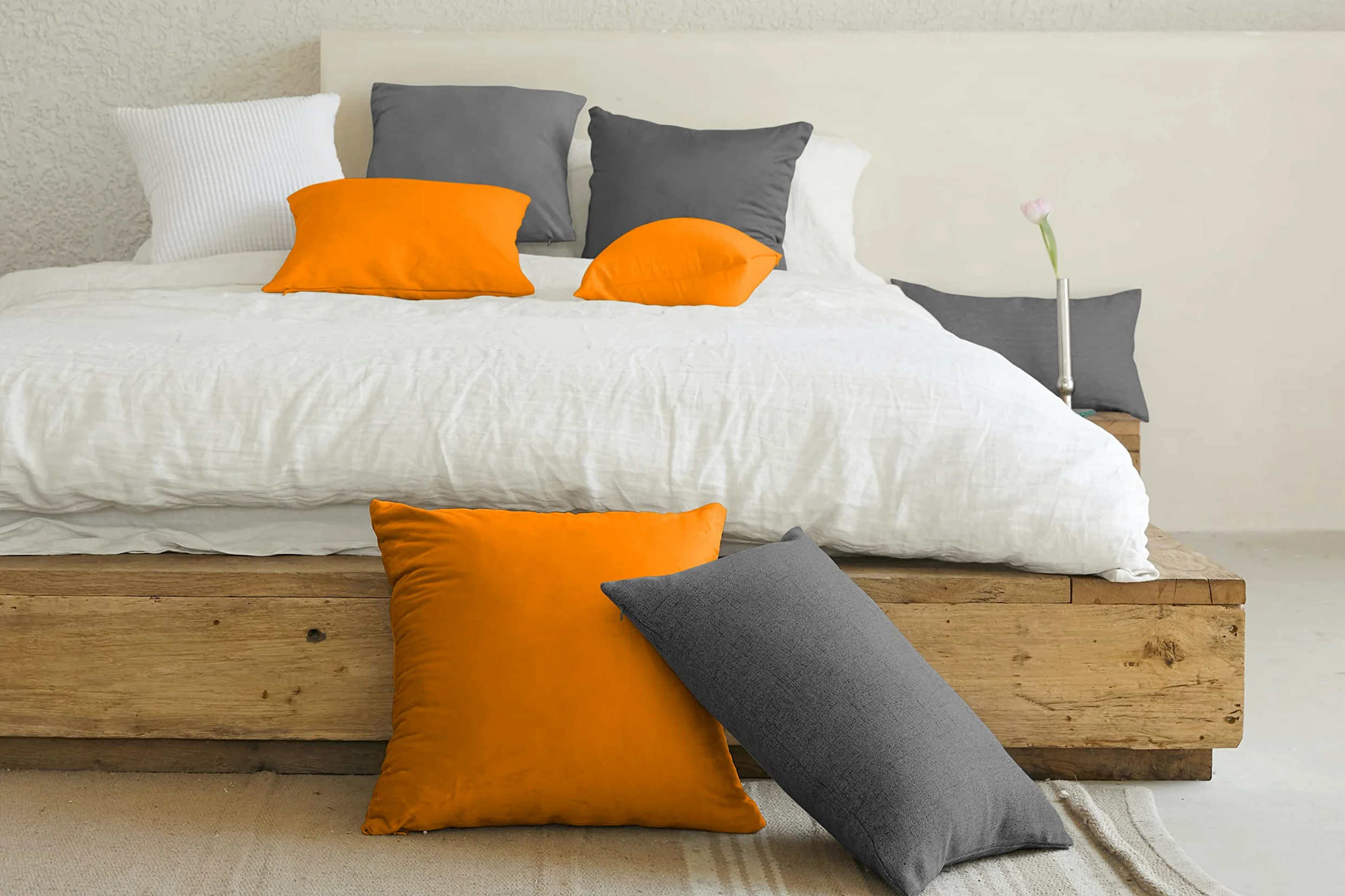 npluseins Betttuch - Haustuch - Bettlaken - aus 100% Baumwolle in 7 ausgesuchten Farben - Laken ohne Gummizug - Einheitsgröße von ca. 150 x 250 cm, anthrazit