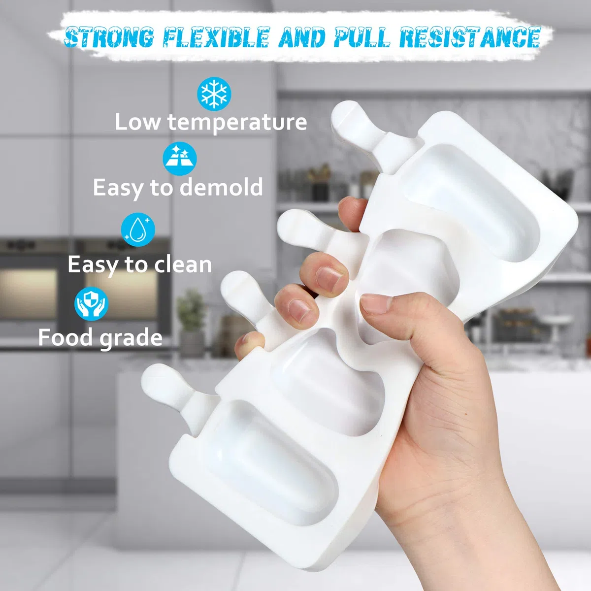 Eisformen Silikon Formen,Stieleisformen,BPA Frei Kuchen Eis am Stiel Backform, Popsicle Molds Set,Eiscreme form-Cake Pop Ice Lolly Mould Eis Selber Machen Dessertform