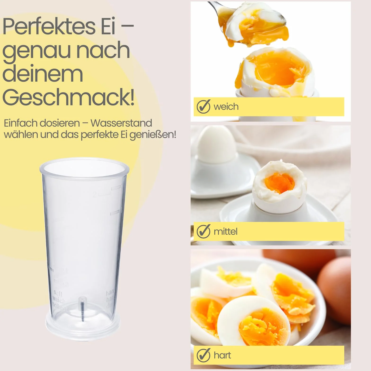 Steba EK 4 Eierkocher, für max. 3 Eier | Kochschale antihaftbeschichtet, Eiertray mit Tragegriff, Messbecher mit Eierpick, 350 Watt