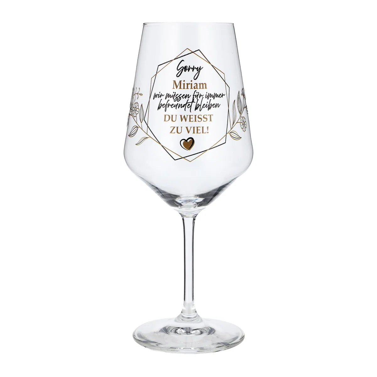 Weinglas personalisiert mit Namen und Spruch Du weißt zu viel! 0,5l Glas lustig für Spritz Getränke Cocktails Sekt Schorle Bowle oder Saft