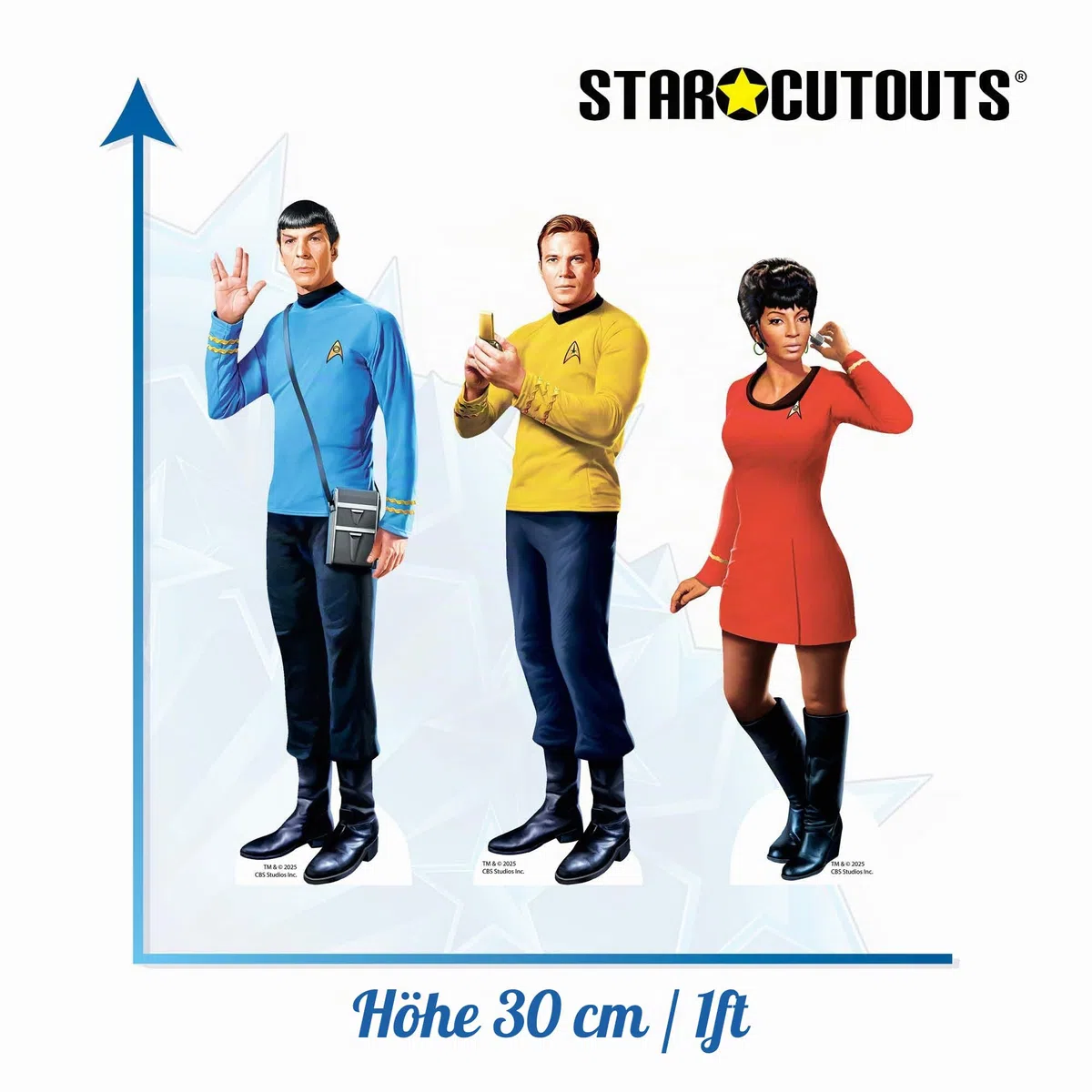 Star Cutouts SC4834 – Star Trek Original Serie Regal Top Pack Pappaufsteller 30 cm – Kirk, Uhura & Spock – Offizielle Star Trek Geschenke