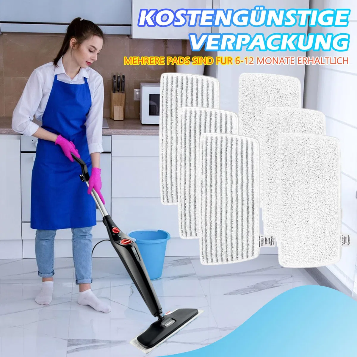 10 Stück für Vileda Steam PLUS XXL Dampfreiniger Ersatzbezüge, Waschbar Mikrofaser Ersatzbezug Kompatibel mit Vileda Steam XXL Dampfreiniger - für Vileda Dampfreiniger Ersatzbezüge (5 Grau + 5 Weiß)