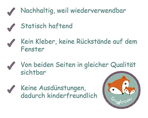 Fensterbild Herbstfuchs - herbstliche Fensterdeko - wiederverwendbar und selbsthaftend - handgezeichnetes Motiv - von Kristin Franke