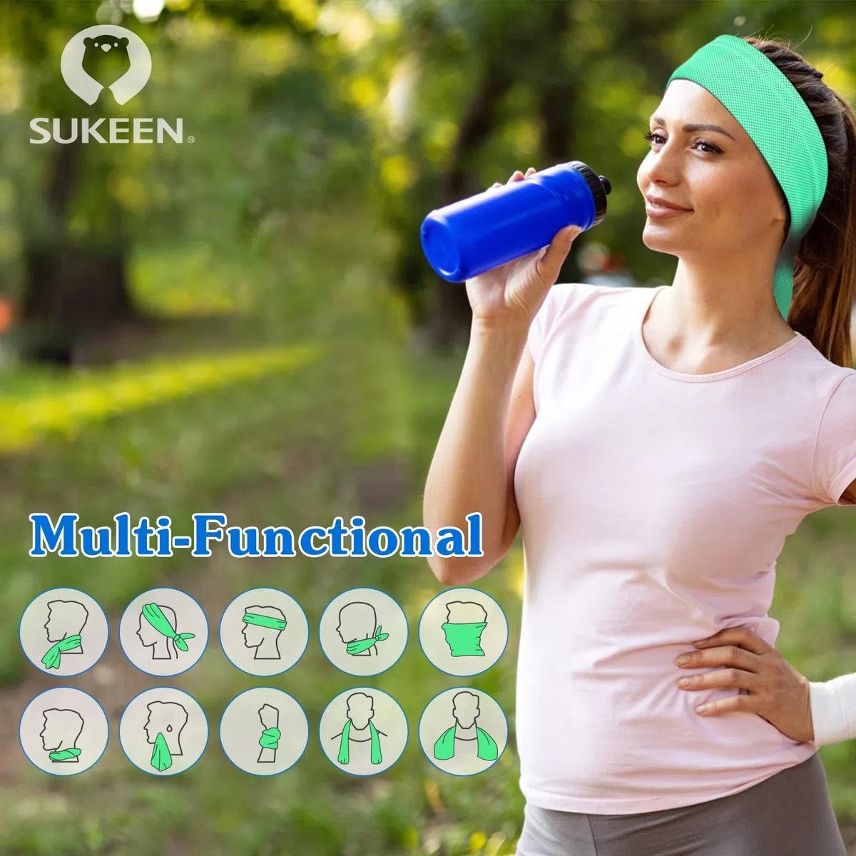 Sukeen Kühlendes Handtuch, 4er Set Kühlhandtuch Cool Towel, Gym Handtuch, Eishandtuch Kühltuch Hals, Kühlendes Handuch Mikrosfaser, Kühlendes Sporthandtuch für Yoga, Strand, Golf, Camping (100x30cm)
