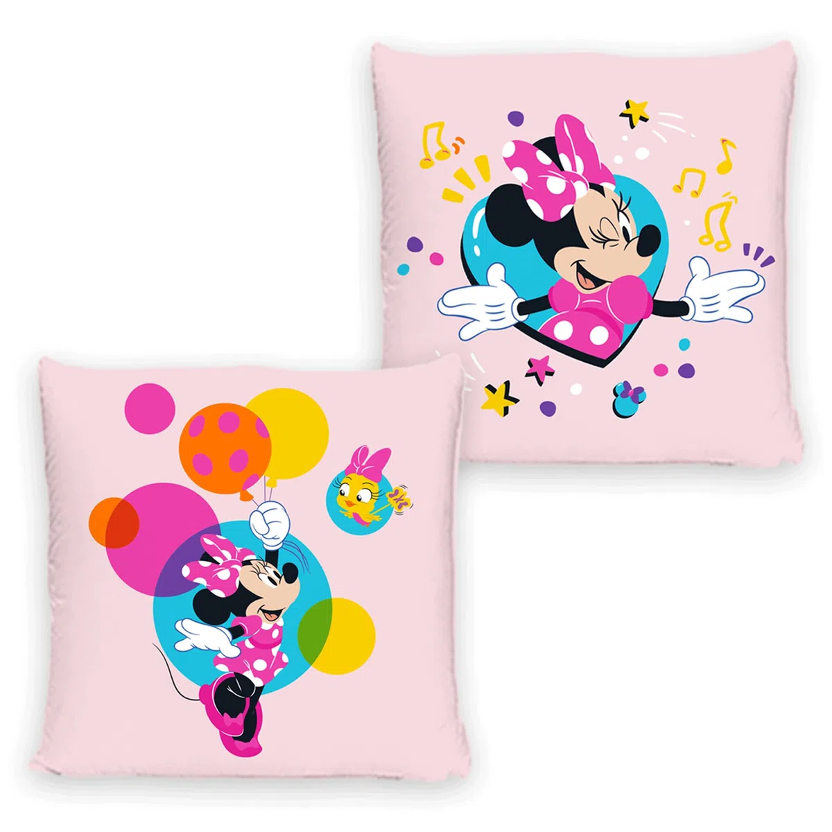 Minnie Mouse Kissen Balloon 40x40 cm Dekokissen Kuschelkissen Wendekissen Kinderkissen Schmusekissen Kopfkissen Disney Mickey Maus Daisy Donald Goofy Vorder- und Rückseite passend zur Bettwäsche