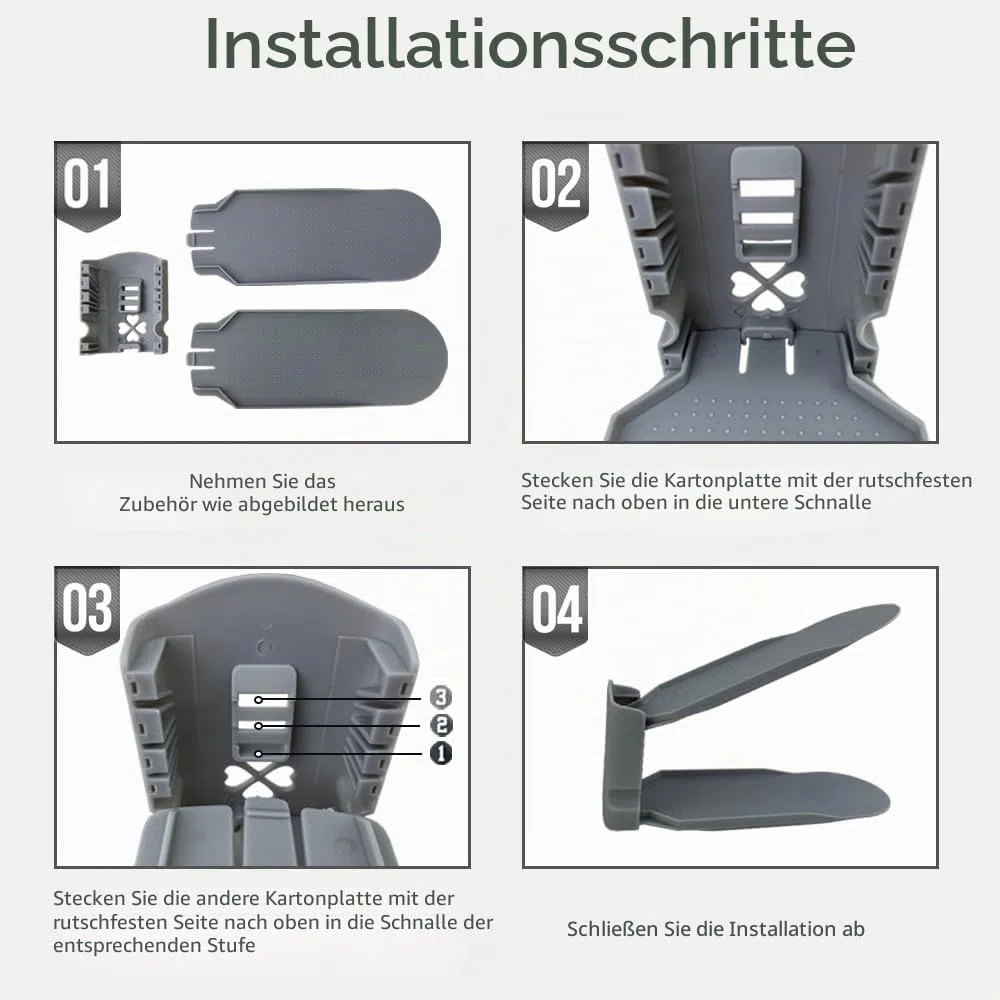 10 Stück Schuhschlitzversteller, doppellagig, verstellbar, Schuhregal, platzsparend, im Kleiderschrank und Schuhschrank (Grau)