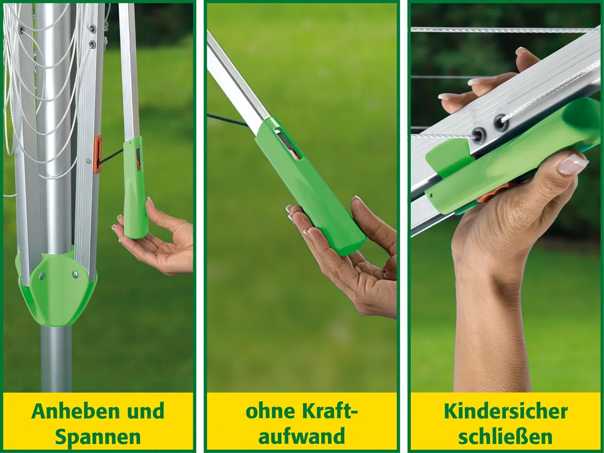 Juwel Wäschespinne Novaplus 600 Easy (EIN-Hand-Spannautomatik, besonders stabil, mit Eindrehbodenhülse) 30090