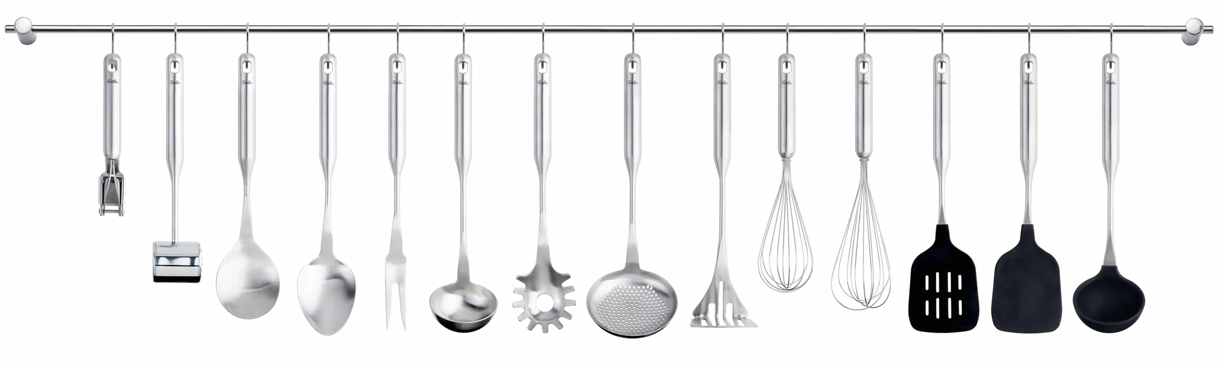 Fissler Essential/Edelstahl-Spaghettiheber (34 cm) großer Pasta-Löffel, Nudel-Kelle, mit Aufhänge-Öse, Spülmaschinen-geeignet