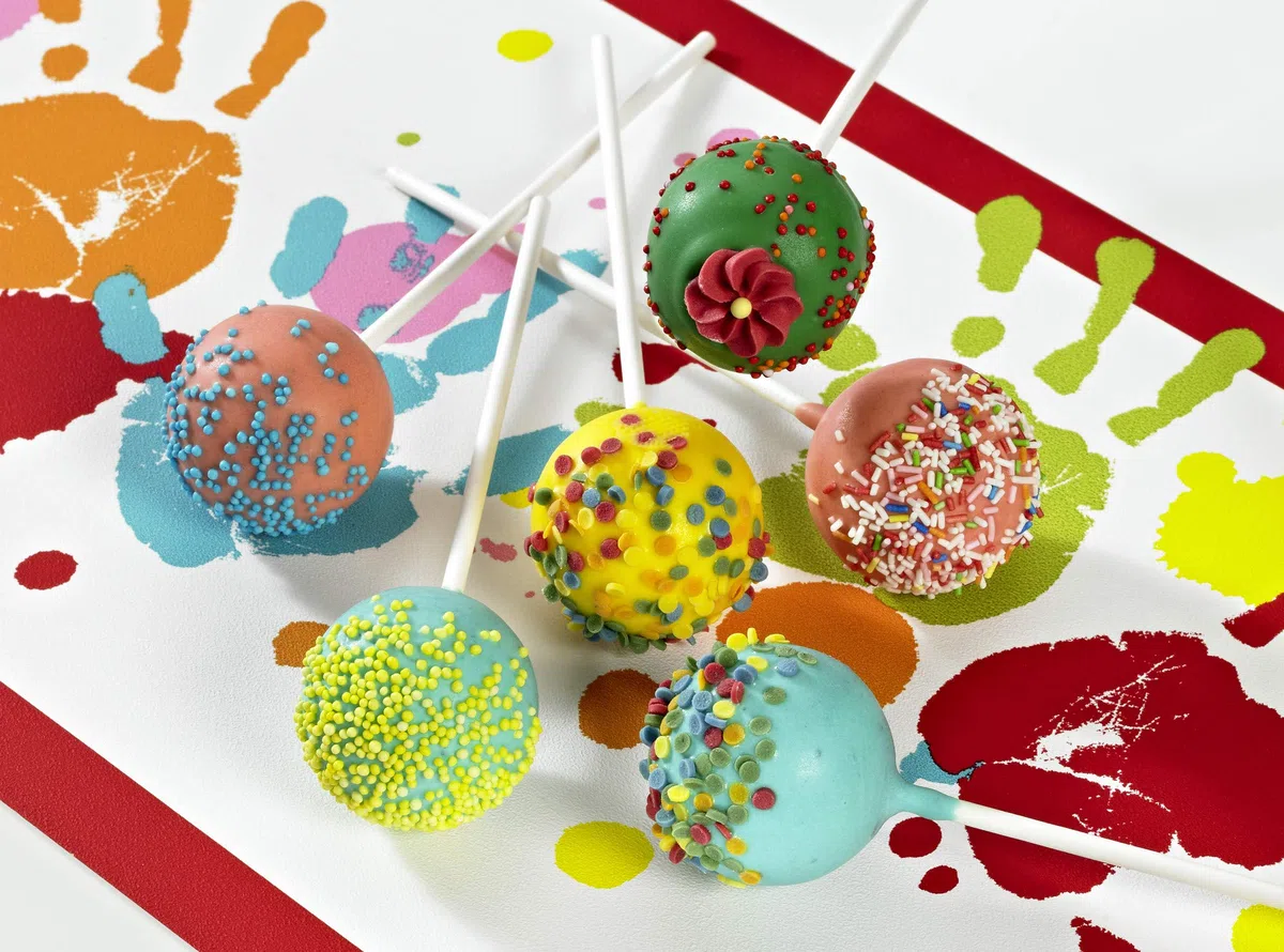 Lurch 83027 FlexiForm Cake Pops 20fach / Backform für 20 Cake Pops in Kugelform (ø 3,6 cm) aus 100% BPA-freiem Platin Silikon, Cotton Candy, 20.3 x 24 x 4.5 cm