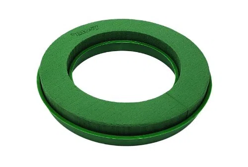 mosy Steckmasse Kranz 40 cm m. Wassersp., Steckschaum Ring Steckmoos Steckschwamm rund Blumen-Gestecke