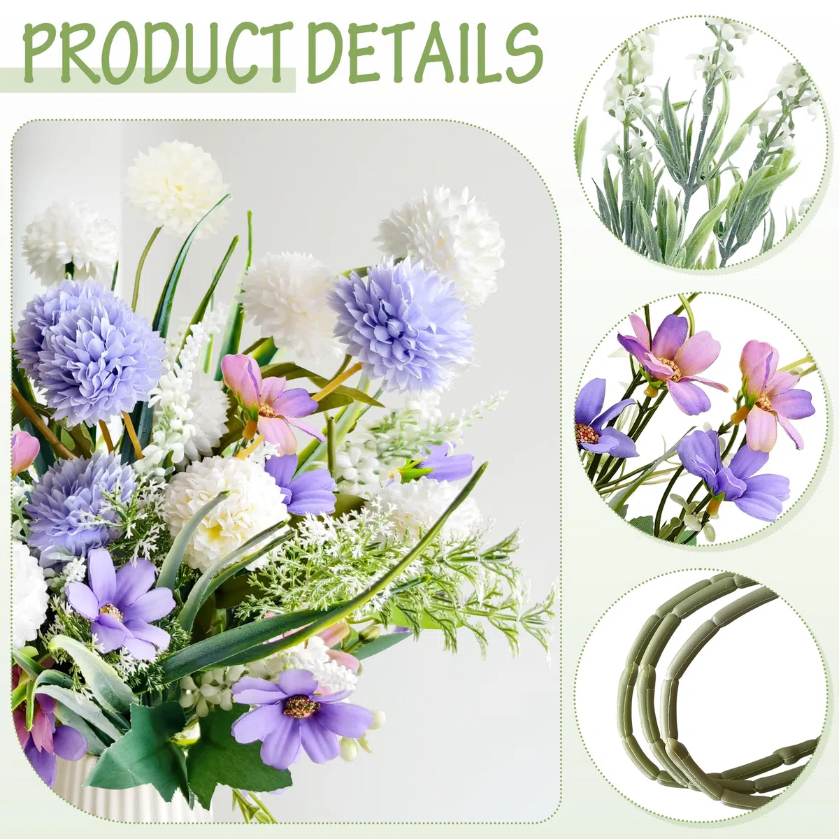 YMIFEEY Kunstblumen wie Echt Künstliche Blumen Frühling Wildblume Blumenstrauß Künstlich Seidenblumen Fake Blumen Pflanzen Zweige Deko Artificial Flowers für Zimmer Tisch Draußen, Als Geschenk (Lila)