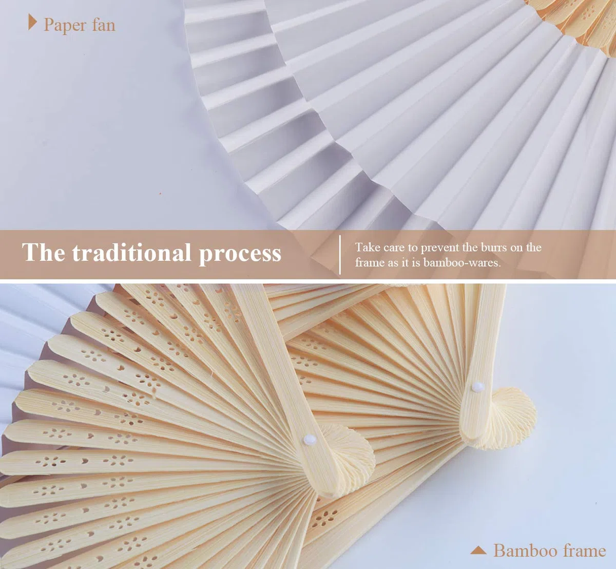 ABSOFINE 24 Stk Handfächer Weiß Papier Fächer Hochzeitsfächer faltbar Taschenfächer Faltfächer Klappfächer Gastgeschenk Für Hochzeit Party Geburttag DIY und Wand Dekoration