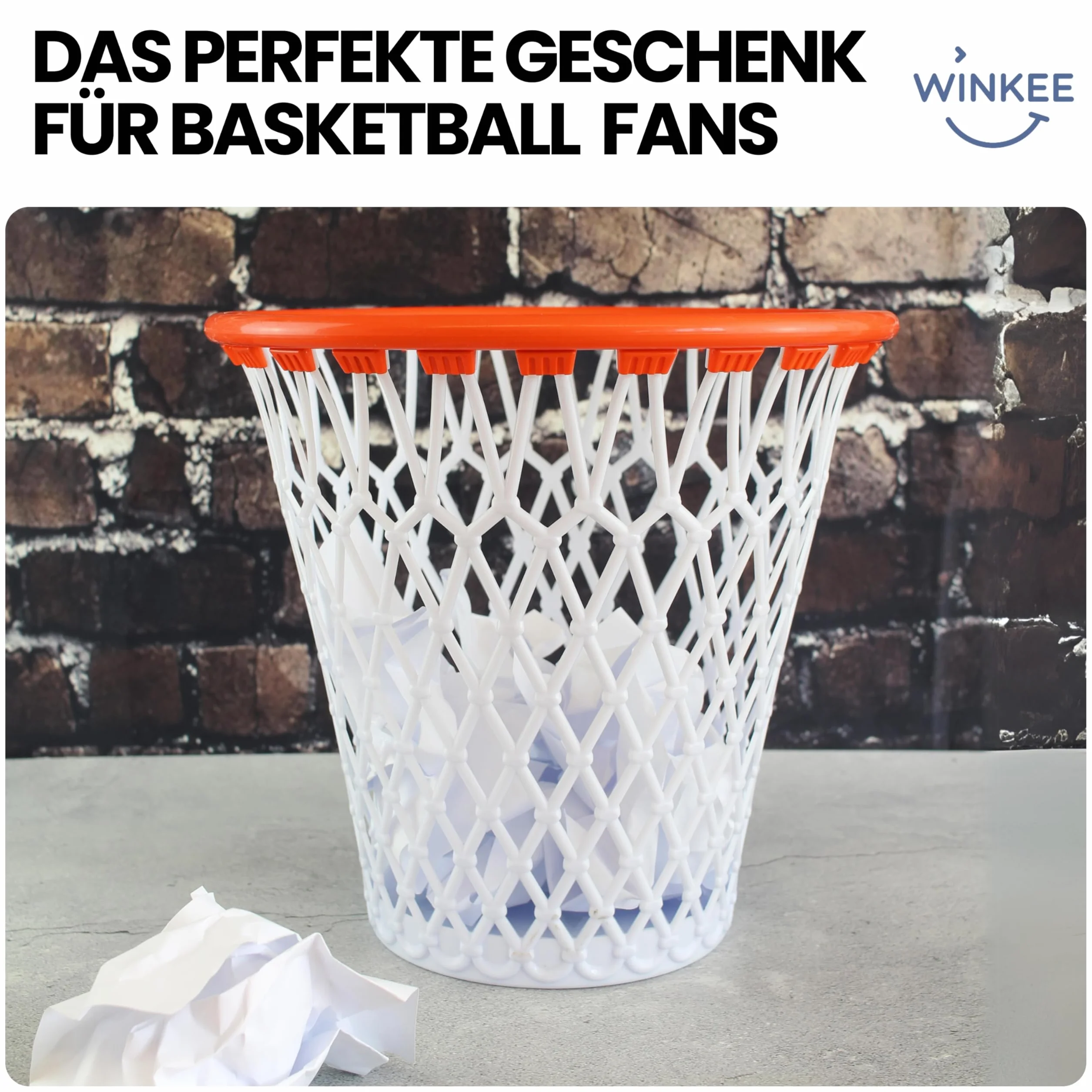 Winkee - Basketball Papierkorb I Basketball Korb Indoor Mülleimer I Mülleimer Kinderzimmer I Papiermülleimer