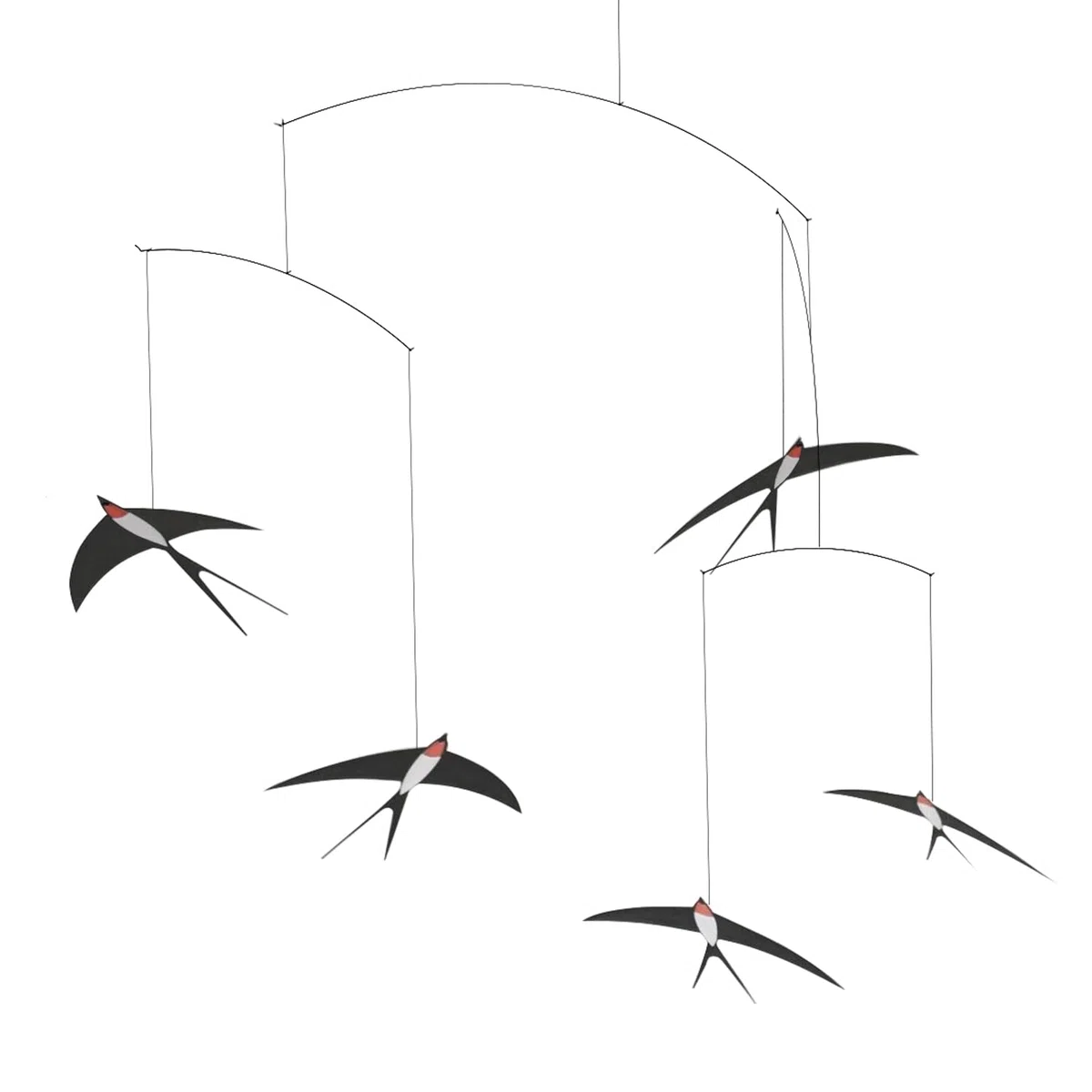 Fliegende Schwalben Hängende Mobile 5er Set, DIY Handgemachte Schwalbe Vogel Mobile Hängende Dekor für Wohnzimmer und Schlafzimmer