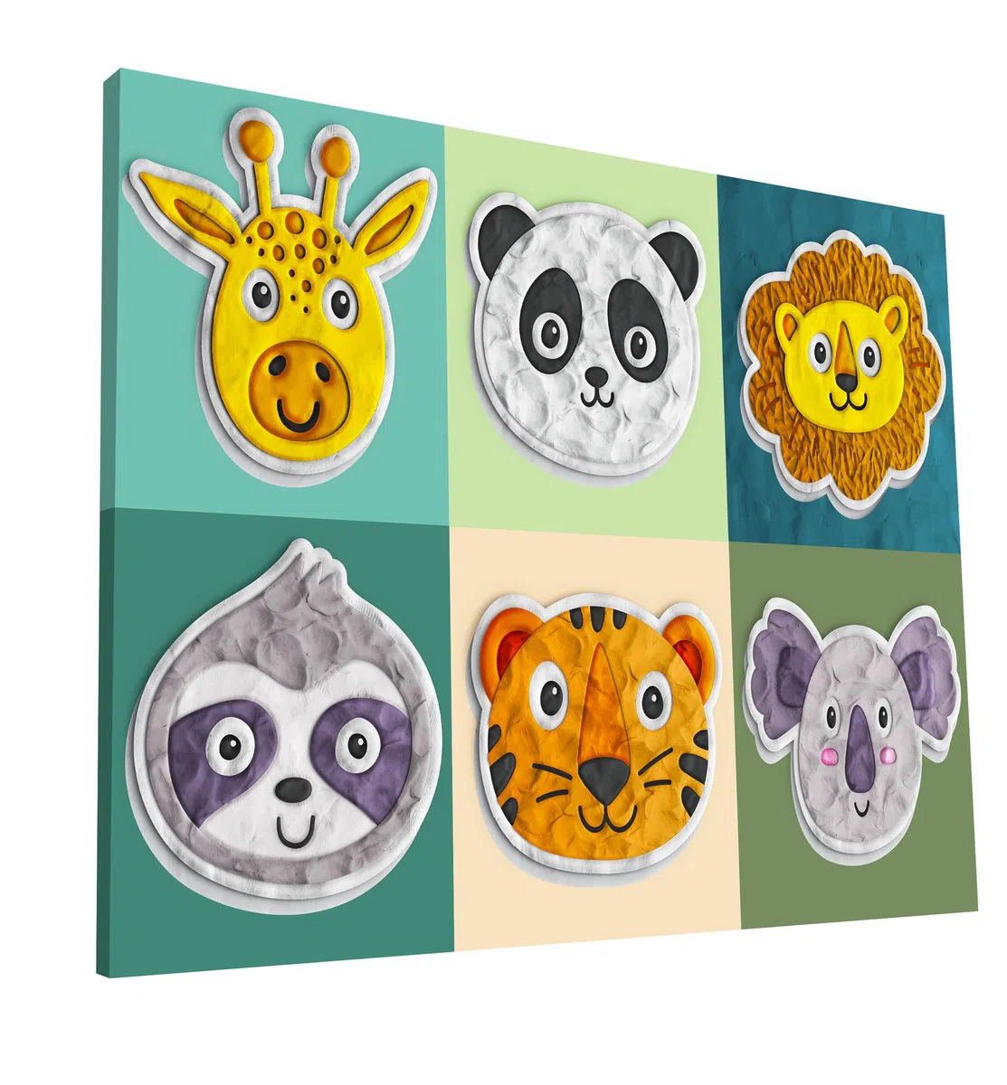 Splat Planet Klecksfreies Tier-Knetmalset, lufttrocknendes Knetmodellierset, sensorisches 3D-Leinwand-Bastelset für Kinder, vorgerahmt 40 x 30 cm