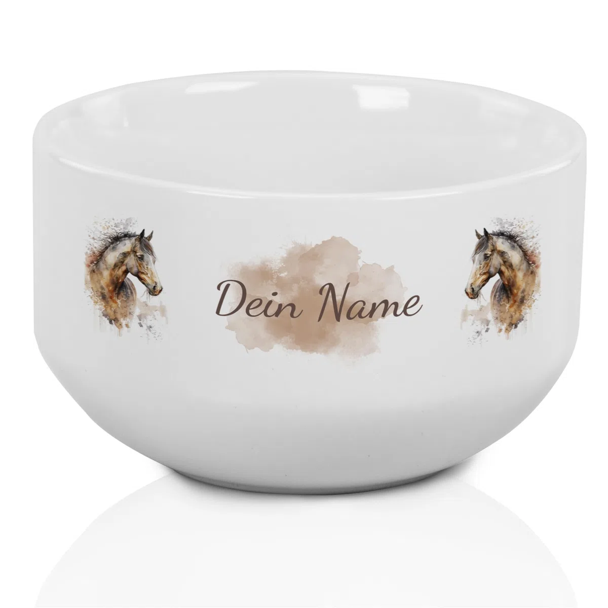 GRAZDesign Müslischale Pferd personalisiert Kinder & Erwachsene, Schüssel für Frühstück, Müsli, Suppe, Kindergeschirr mit Namen, Keramik