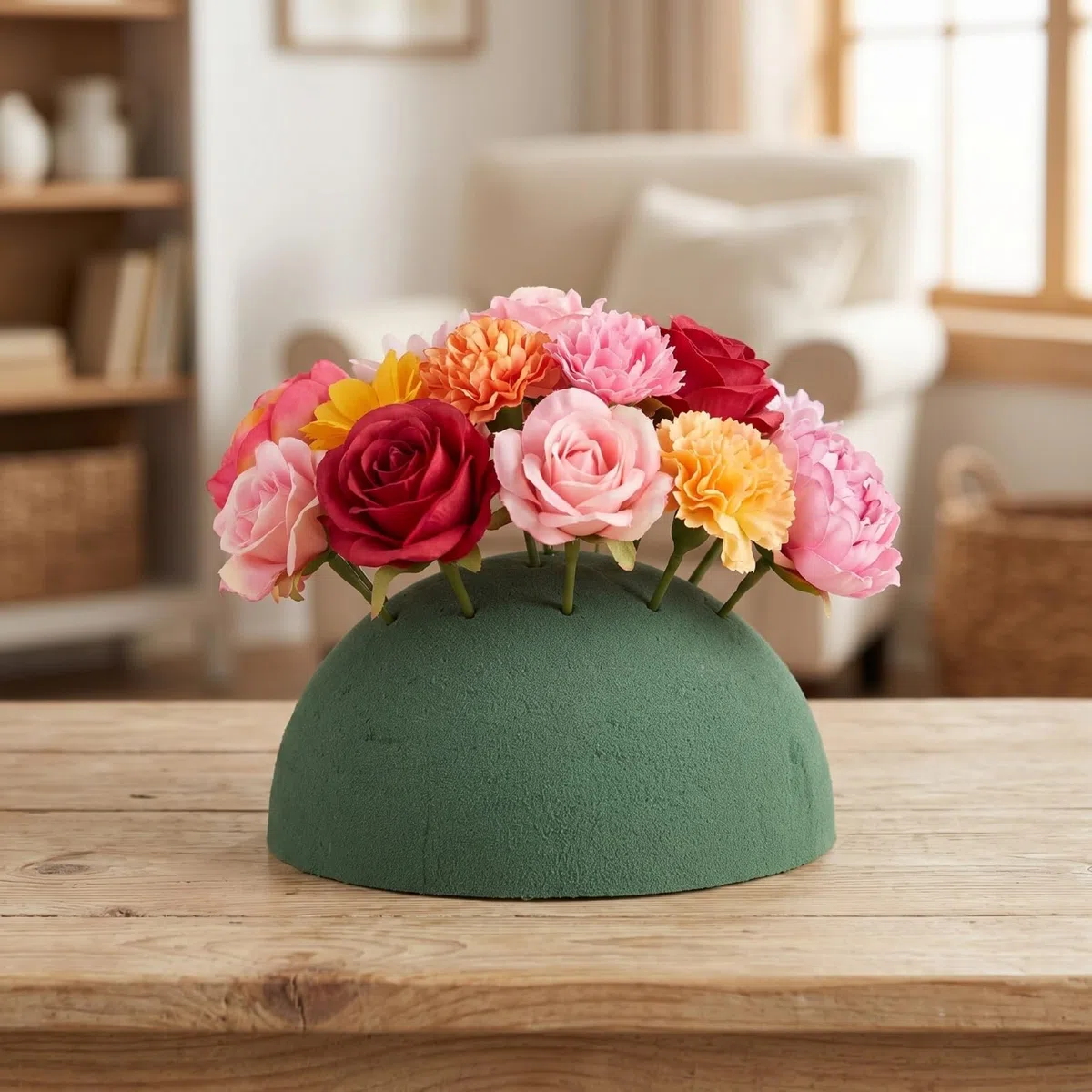 PartyKindom 9 StüCk Runde Steckschaumkugeln Nass Und Trocken Florist Schaum FüR DIY BlumensträUßE Hochzeiten Party Dekoration Vielseitiger Blumensteckschaum