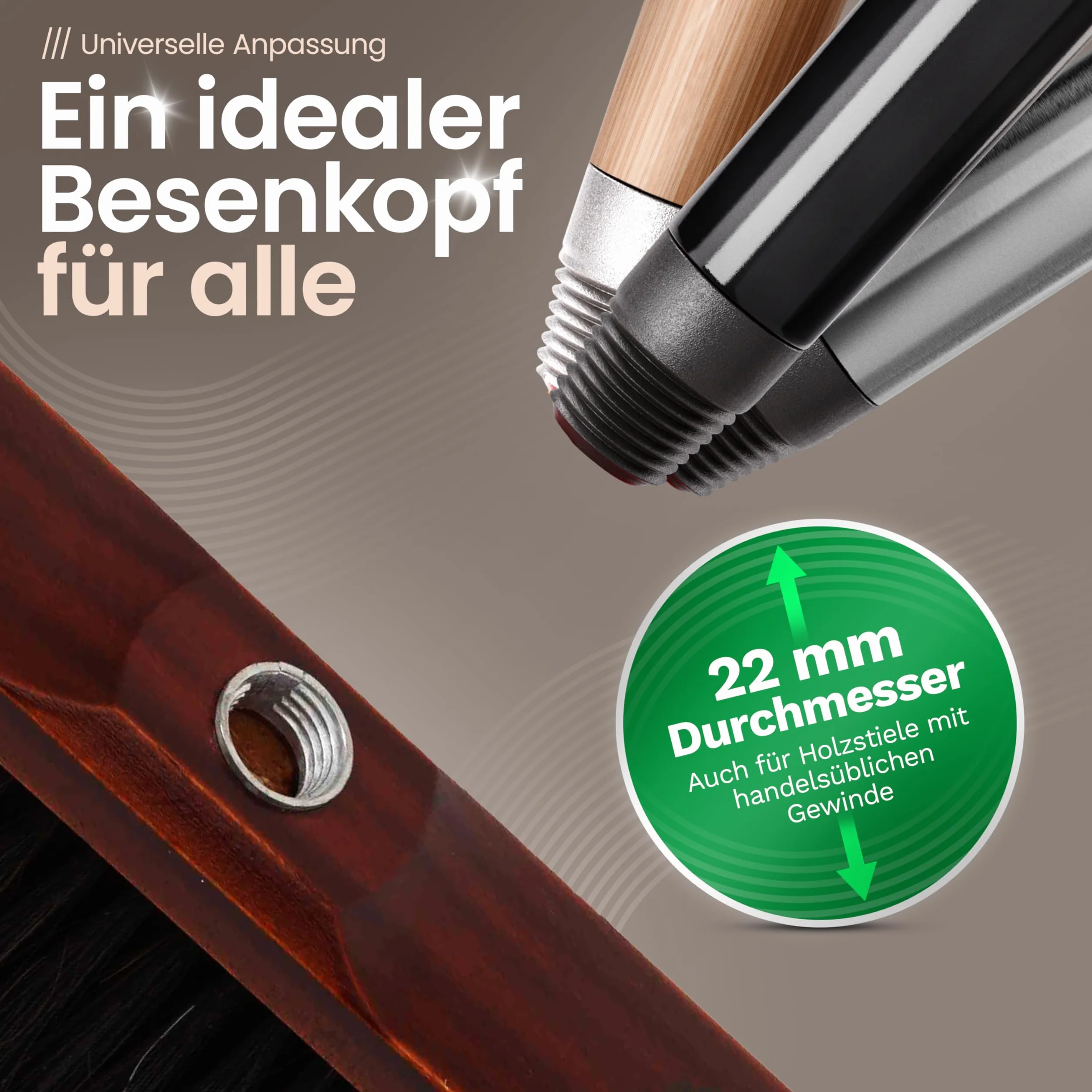 Novaliv Zimmerbesen mit Stiel ROSSHAAR Mischung Besen weiche Borsten Schrankbesen mit Teleskopstiel Gemischter Rosshaarbesen Besen für Laminat und Parkett Rosshaarbesen Naturborsten Stubenbesen