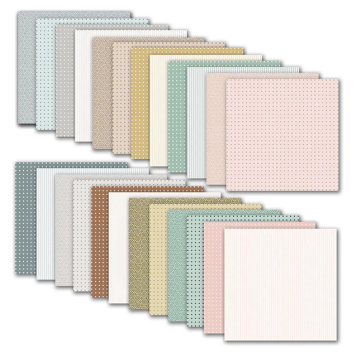 Scrapbook Papier 24 Blatt 160 g/m² Buntes Bastelpapier, 30.5x30.5cm Doppelseitiges Motivpapier, Decoupage Papier zum Basteln für DIY Kartenherstellung Fotoalbum Journals Dekoration (Basic Pastel)