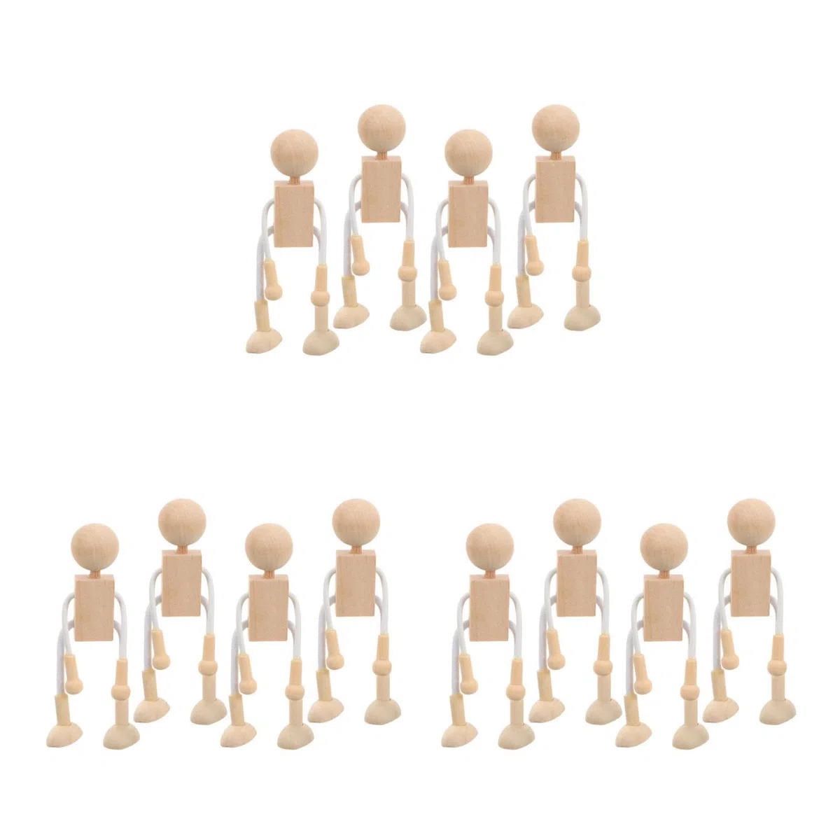 EXCEART 12 Stk Kinderpuppen Hölzerne Wäscheklammerpuppen Kokeshi Puppen Selber Machen Roboter Unfertige Holzdekoration Selber Machen Lernspielzeug Gewöhnliche Kleinkind Marionette Bambus