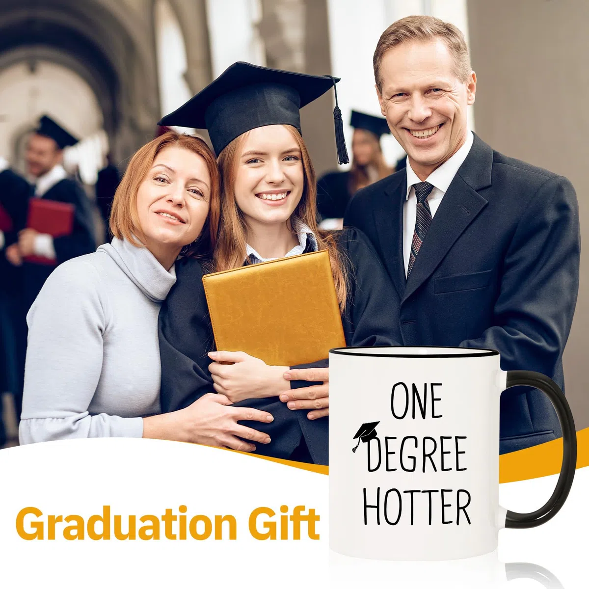 Bachelor Geschenk, Master Abschluss Geschenk- One Degree Hotter Tasse zum Abschluss, Erfolg, Abitur(11oz)