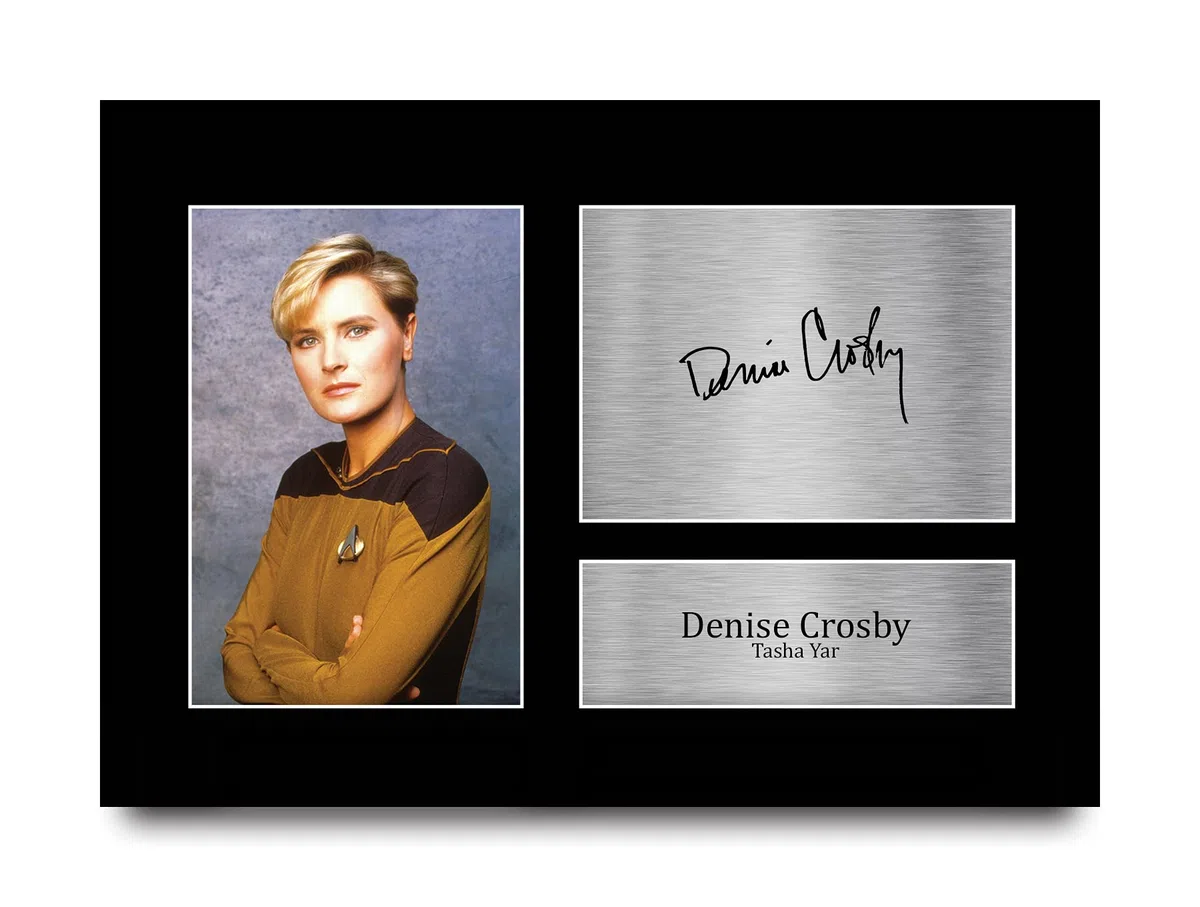 HWC Trading A4 Denise Crosby Star Trek Tasha Yar Geschenke Gedruckt Signiert Autogramm Bild Für Fernsehshow Fans