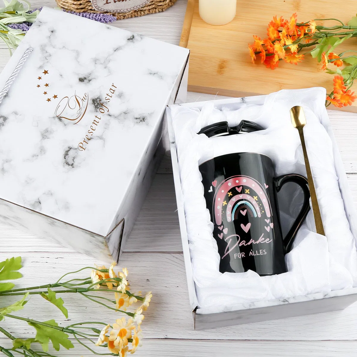 Dankeschön Geschenke für Erzieherin Lehrer Frauen Abschiedsgeschenk Kaffee Tasse, 400ml Danke für Alles Lehrer Geschenk Abschiedsgeschenk Abschied Kollegen Erzieherin Geschenk Idee zum Abschied