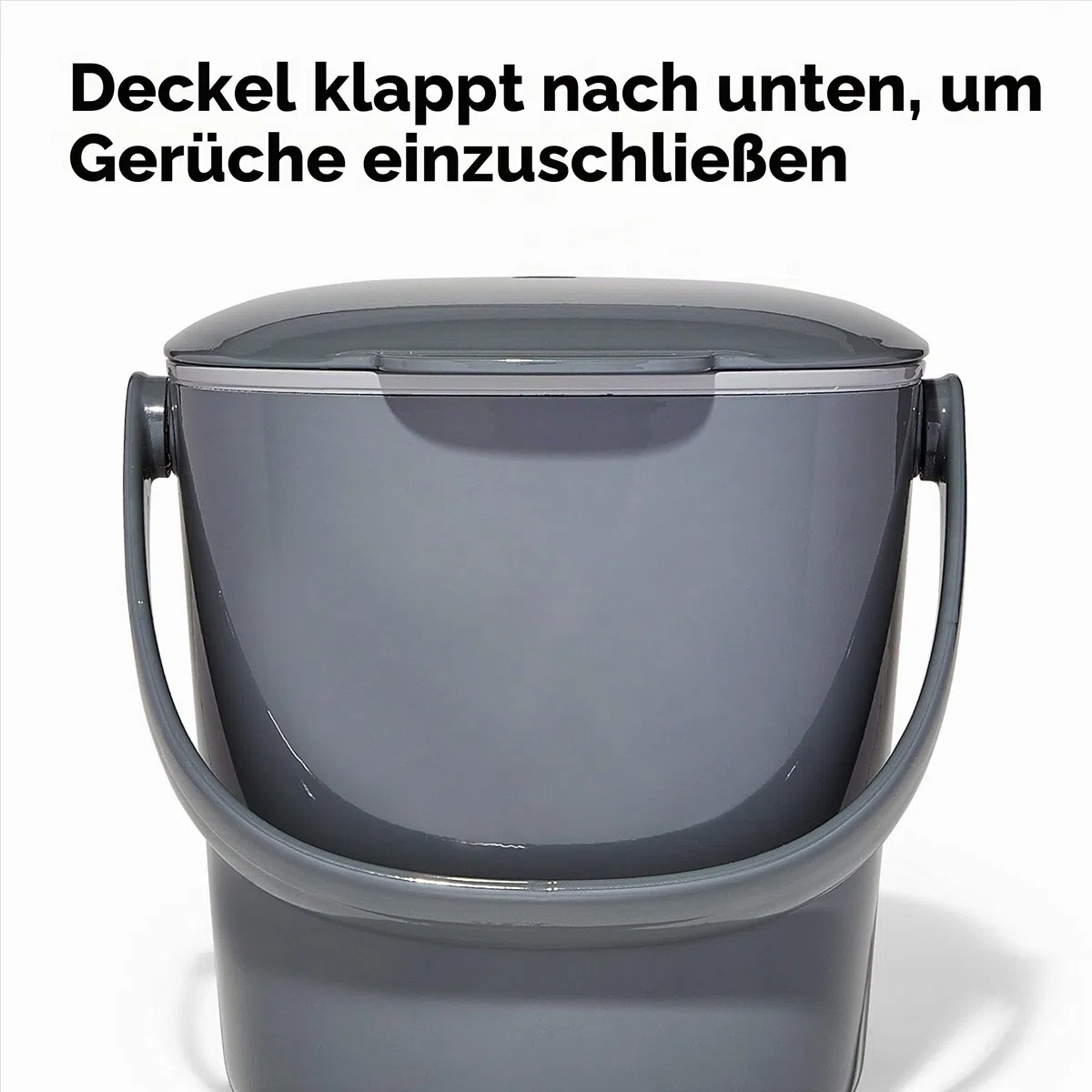 OXO Good Grips Komposteimer grau – geruchsdichter Abfalleimer für die Küche – 2,8 l