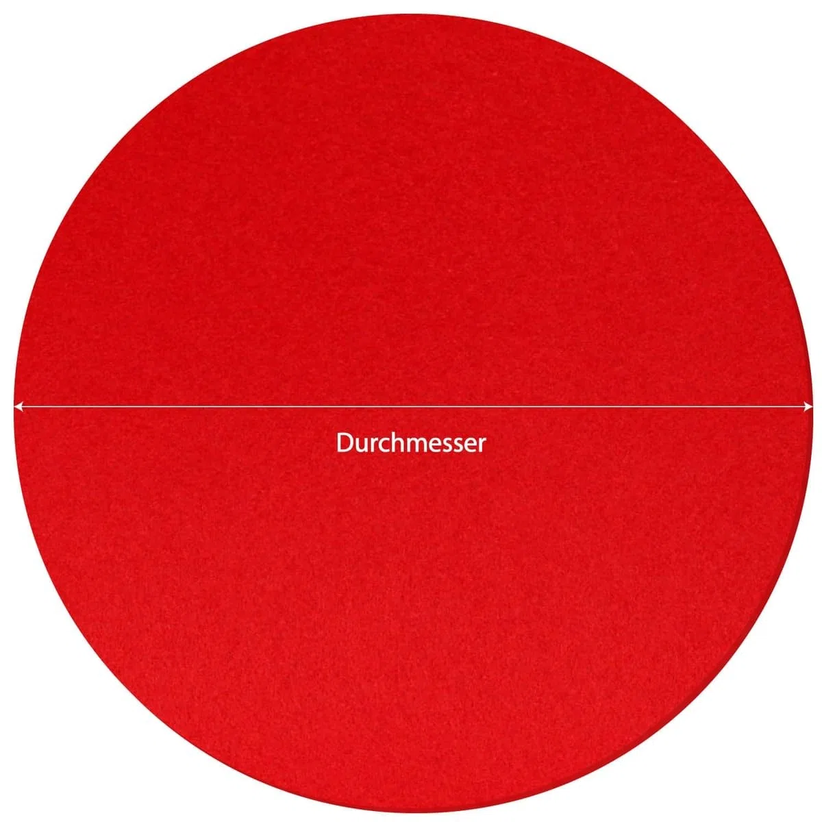 Rote Filztuchkreise - Ø3-60cm zum Basteln und Dekorieren. Einzeln oder als Set mit 10, 25, 50 oder 100 Stück erhältlich