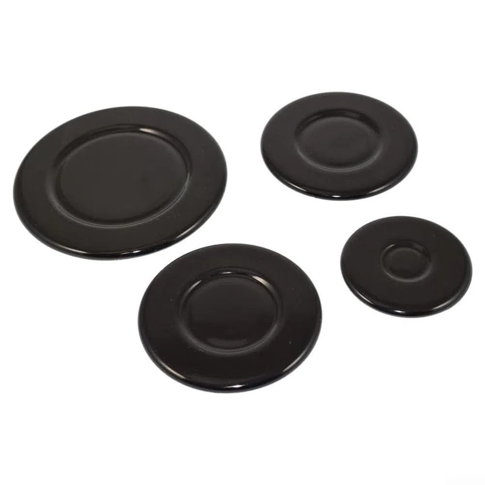 4 Stück Herd- / Gasbrennerkappe, Brennerkrone, Flammenkappen-Set, Flammenbrennerkappe für Sabaf-Zubehör, 55 mm, 75 mm, 100 mm (flach)