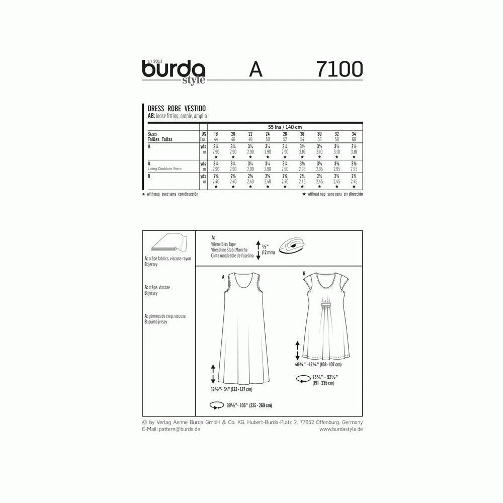 Burda Schnittmuster Sommerkleid, A-Linie