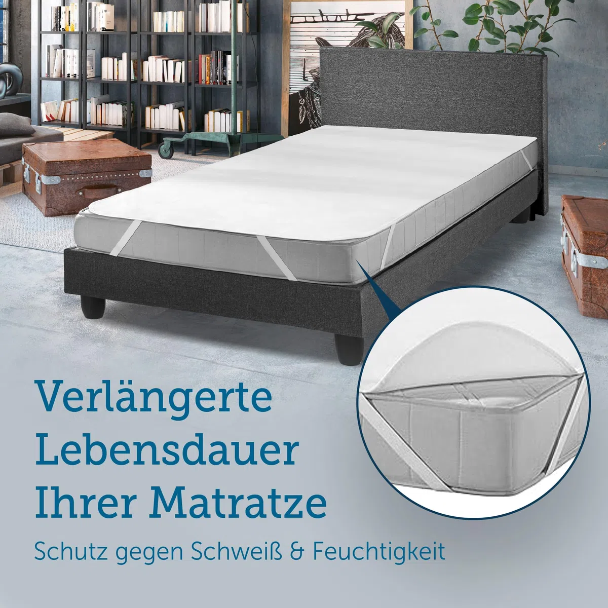 SETEX Wasserdichter Molton Matratzenschutz, 3-lagig, 90 x 200 cm, Matratzenschoner aus 100% Baumwolle, Generation, Weiß