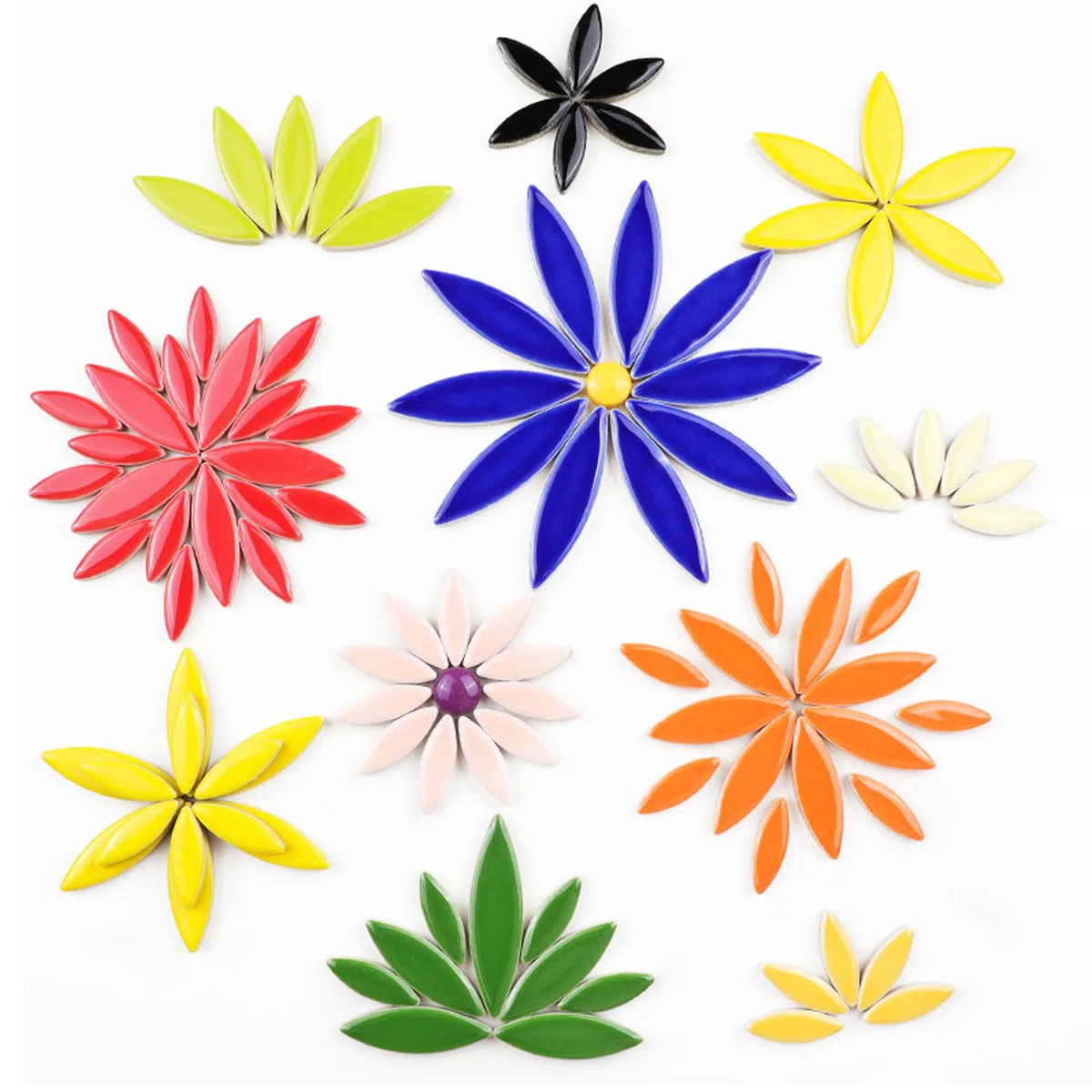 500g/Set Blütenblatt Mosaik Fliesen Blatt Blütenblatt Keramik Fliesen zum Basteln, DIY Mosaik Herstellung Steine für DIY Herstellung, Handwerk, Hobby, Kunst und Wanddekoration (Mixed colours)