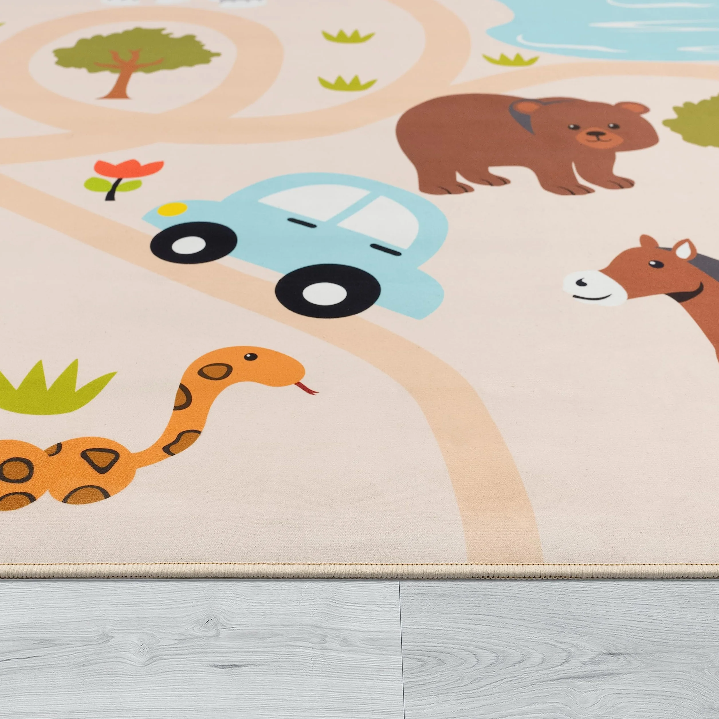Paco Home Kinderteppich Teppich Kinderzimmer Spielteppich Junge Mädchen Modern rutschfest, Grösse:100x200 cm, Farbe:Bunt 2