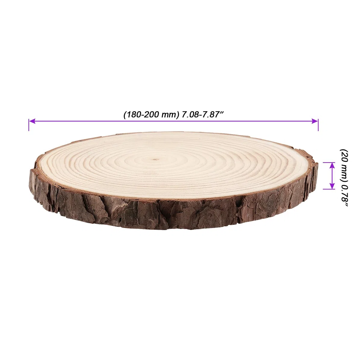 6 Stück 18-20cm Unvollendete Holzkreise, Natur Holzscheiben Rund Baumscheiben, Klein Holzscheiben zum Basteln Weihnachten Ornamente DIY Handwerk