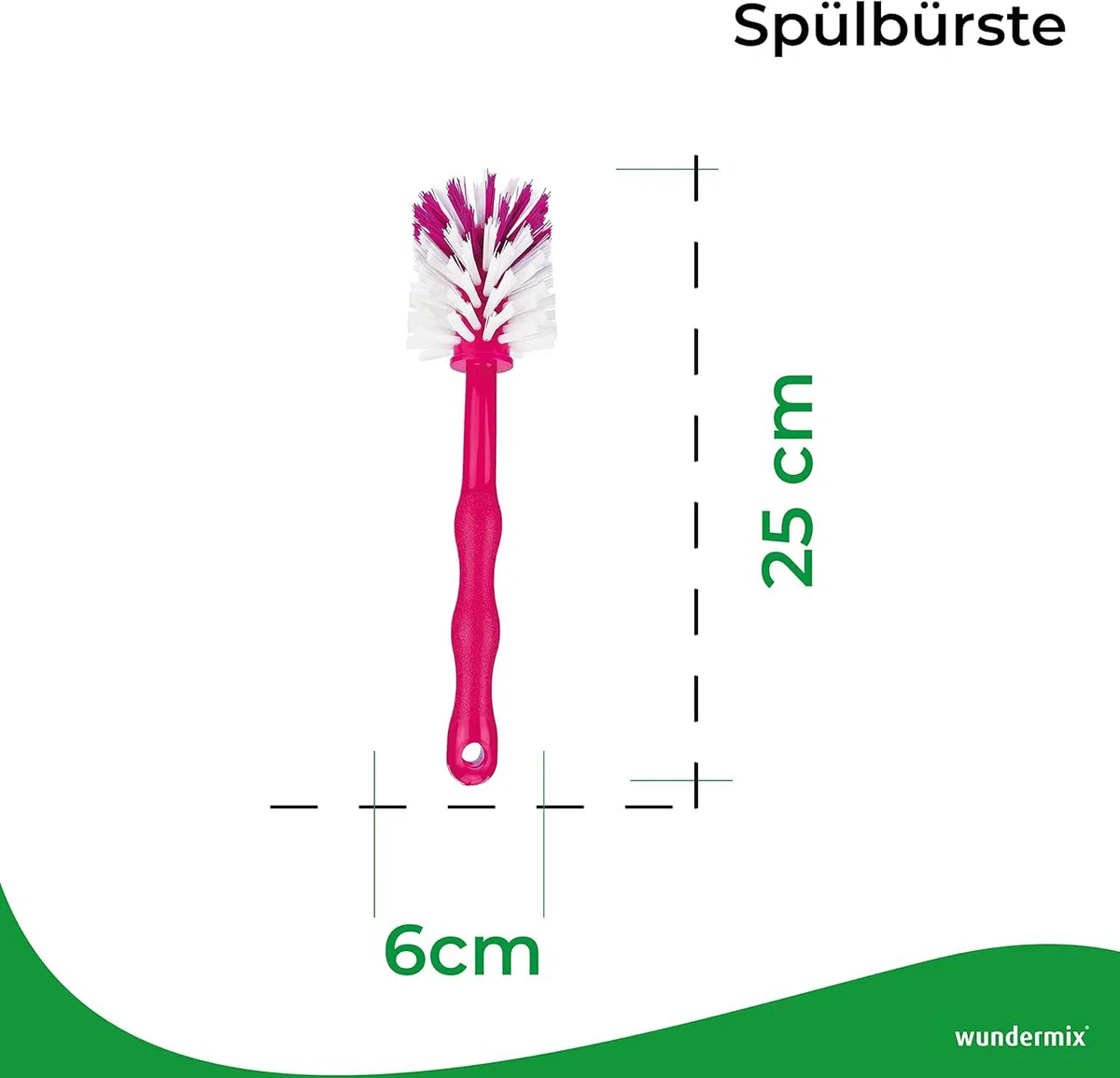 Wundermix - Mixtopf-Spülbürste für Deine Küchenmaschine (5er Set) • Reinigungsbürste für Mixtöpfe gängiger Küchenmaschinen • Robuste Bürste mit Nylon-Borsten • Spülbürsten