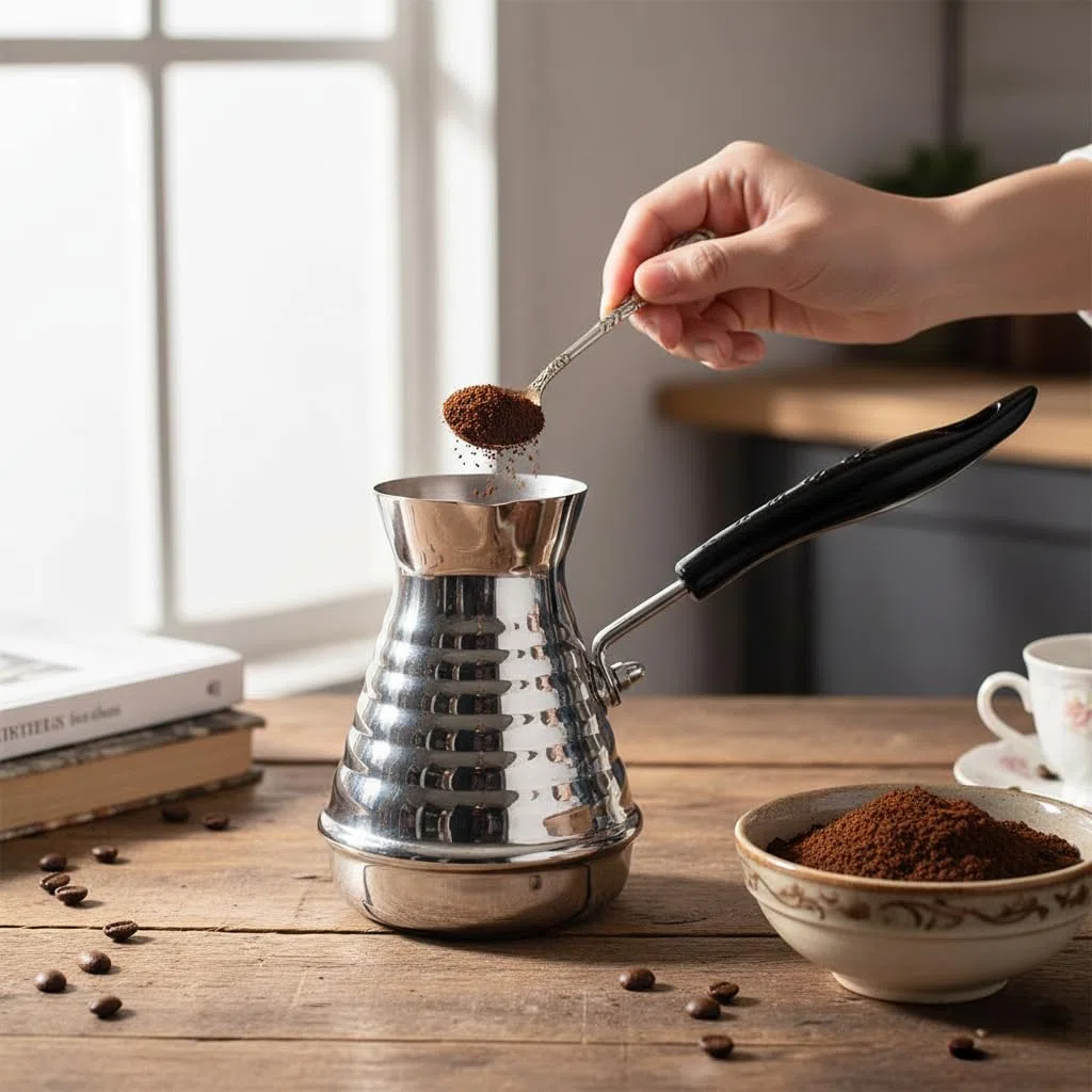 GMMH Türkischer Kaffeekocher Mokkakanne (500 ml), Espressokocher Cezve Dzhesva, Kaffee Mokka Briki Kaffeekanne aus 1 mm dickem Edelstahl