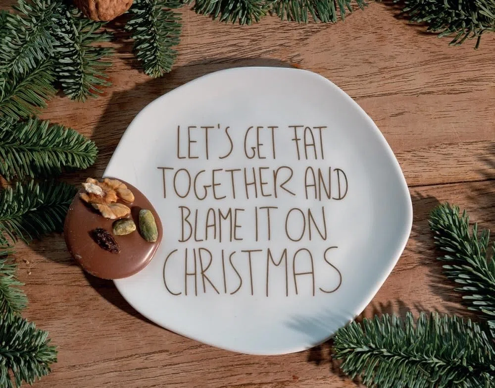 Teller "Let´s get fat together", klein