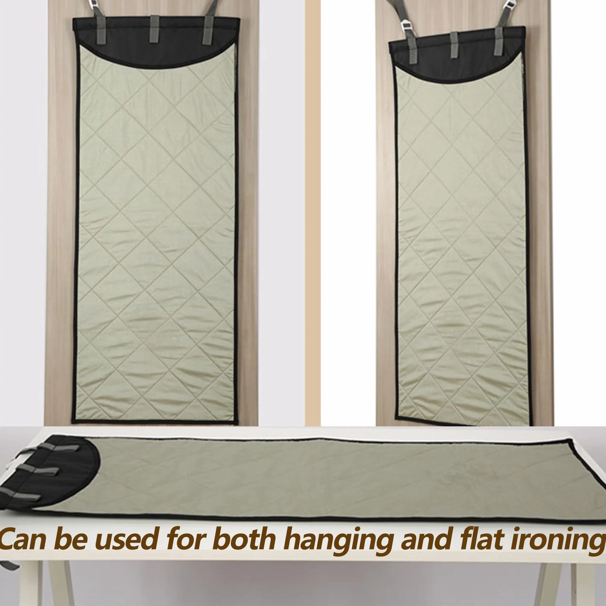 Bügelunterlage 115 x 48cm, Bügelmatte für Hinter der Tür, Bügelkissen Tragbares, Bügeldecke Home, Bügelunterlage Hitzebeständig, Rutschfeste Bügelunterlage mit Bügelhandschuhe für Tischplatte