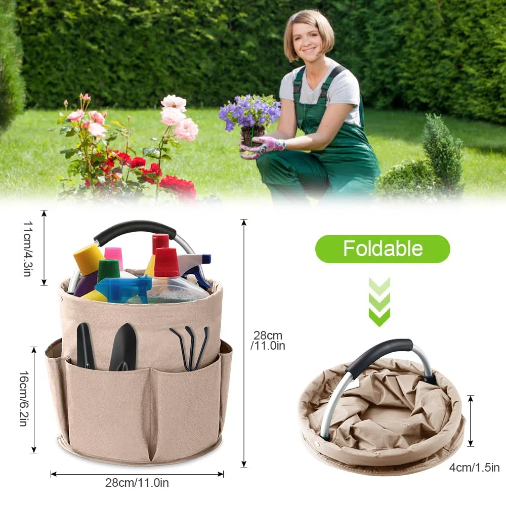 Putzmittel Organizer Tragbar 17 L,Reinigungstasche,SZMK Putzkorb Organizer Mit Griff,Putztasche Faltbar,Putzmittel Aufbewahrung,Behälter für Putzutensilien,Cleaning Caddy für Garten,Badezimmer