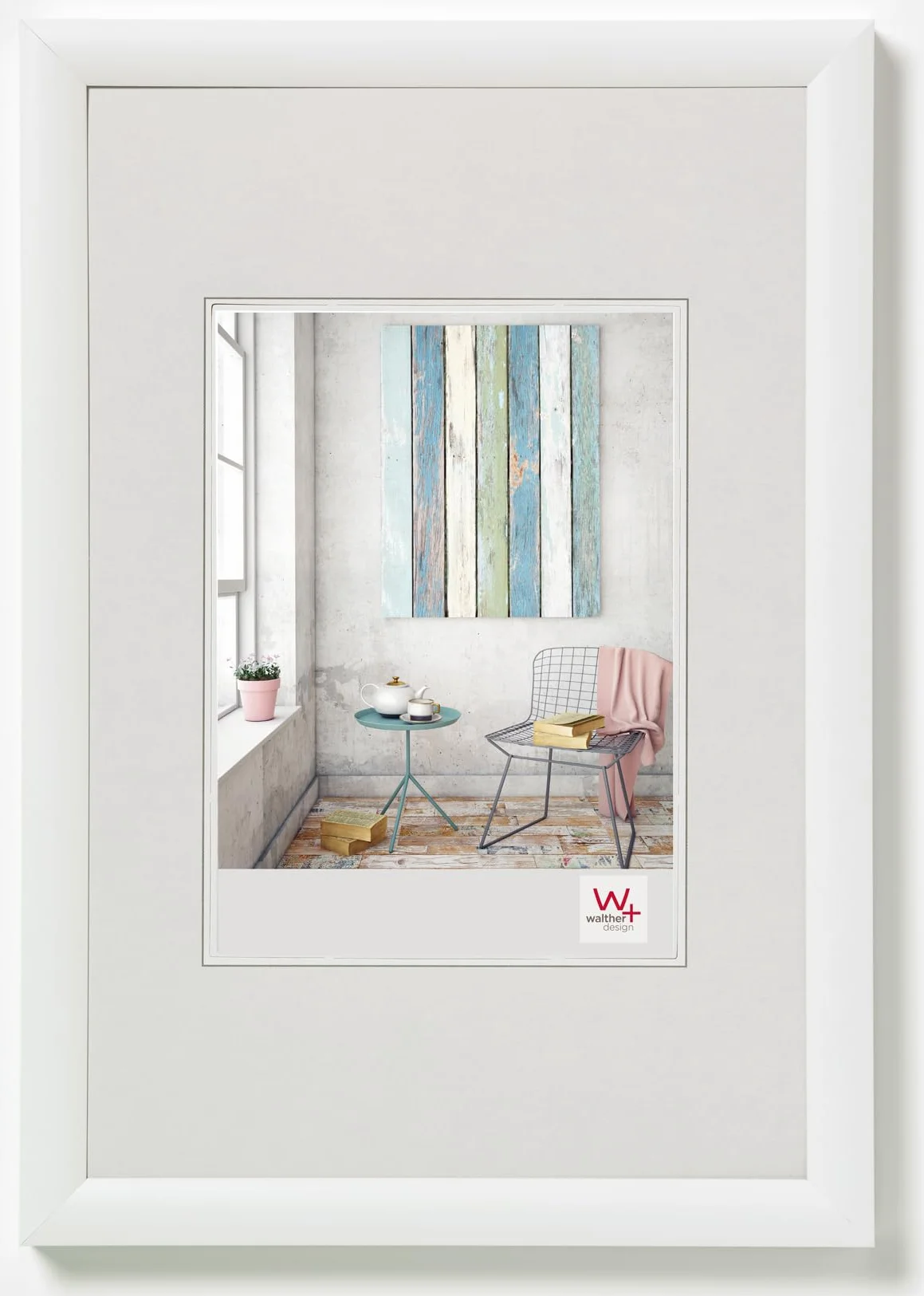 walther design Bilderrahmen weiss 50 x 70 cm Trendstyle Kunststoffrahmen KP070W