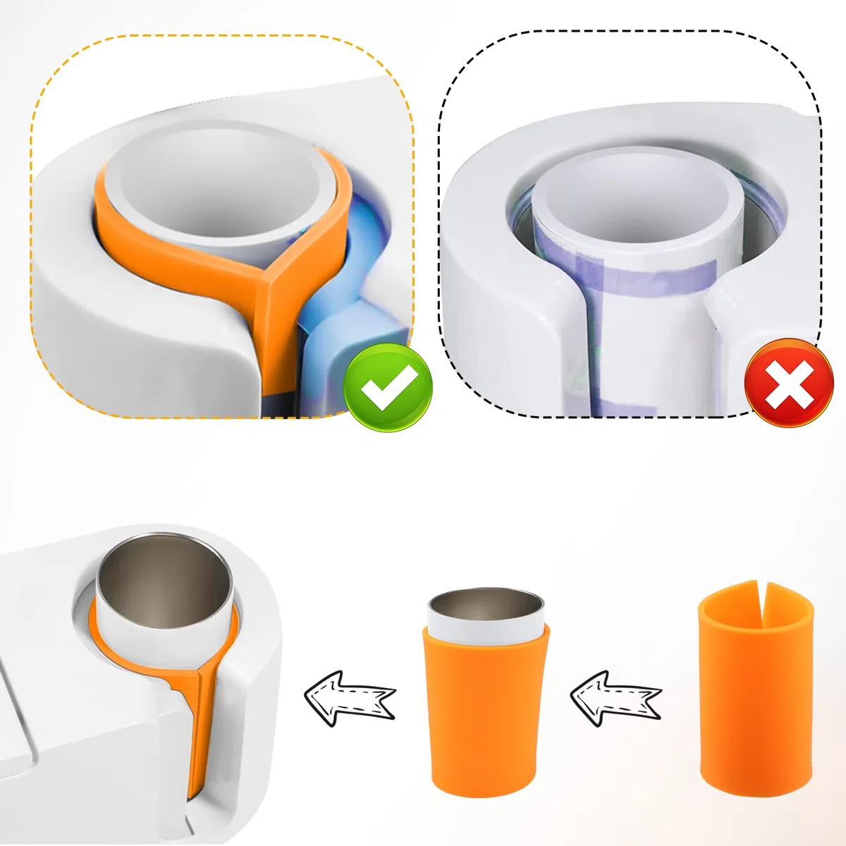 3 Stück Sublimation Silikonmanschette, Silikon Wraps Sublimation in 3 Dicken Kompatibel mit Cricut-Becherpresse, Sublimation Tassen Rohlinge effiziente Wärmeleitung (Bunt)