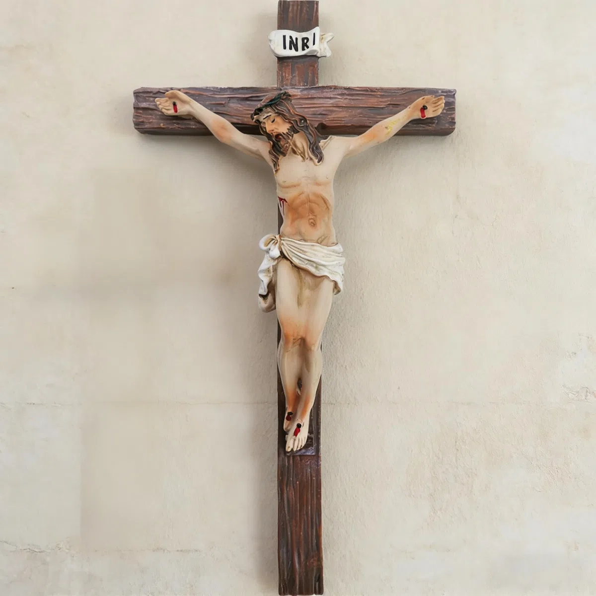 Gwezmxs Jesus Kreuz Wand, Kruzifix zum Aufhängen, 13x24cm Vintage Christliche Dekoration, Wandkunst