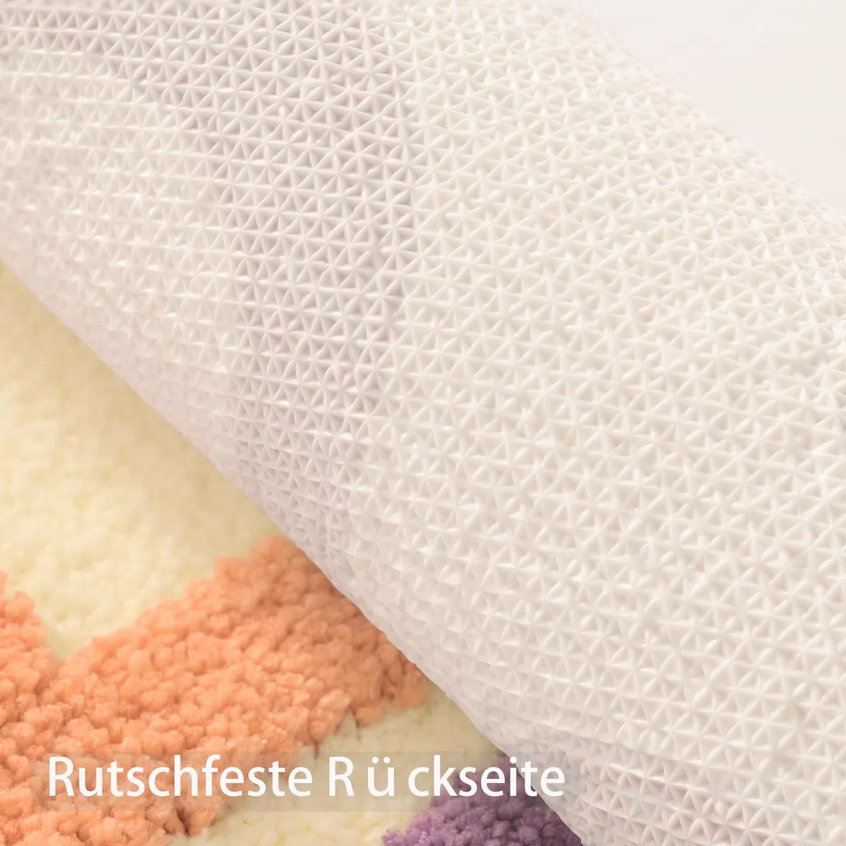 QJHOMO Beige Badezimmerteppich Bunt Badematte rutschfest Waschbar Badteppich niedlich Bad Deko Spaßig Badvorleger Weiche Mikrofaser Duschvorleger Absorbierende Badezimmer Teppich 40 x 60 cm