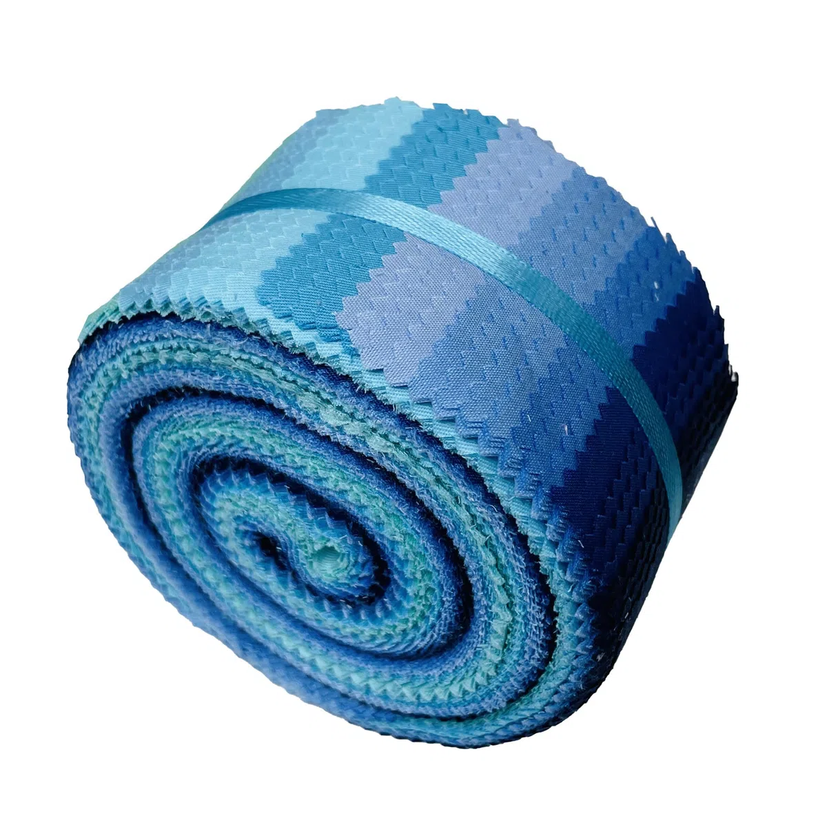 Jelly Rollstoff, 100% Baumwolle, Quiltstoff, 40 vorgeschnittene Streifen (6,3 x 111,8 cm) zum Quilten und Nähen, 10 verschiedene einfarbige Farben, einfarbig blau