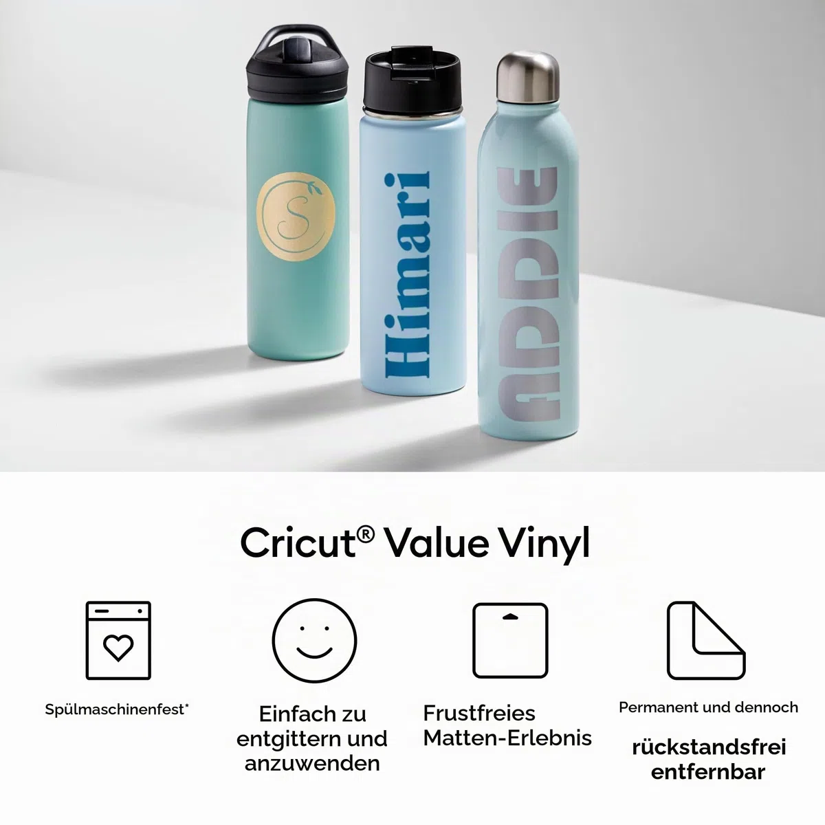 Cricut Vinylfolie für Plotter im Vorteilspack | 25 Blatt | 30,5 cm x 30,5 cm | Selbstklebende, permanente Plotterfolie für alle Cricut Schneidemaschinen | Sortenpaket