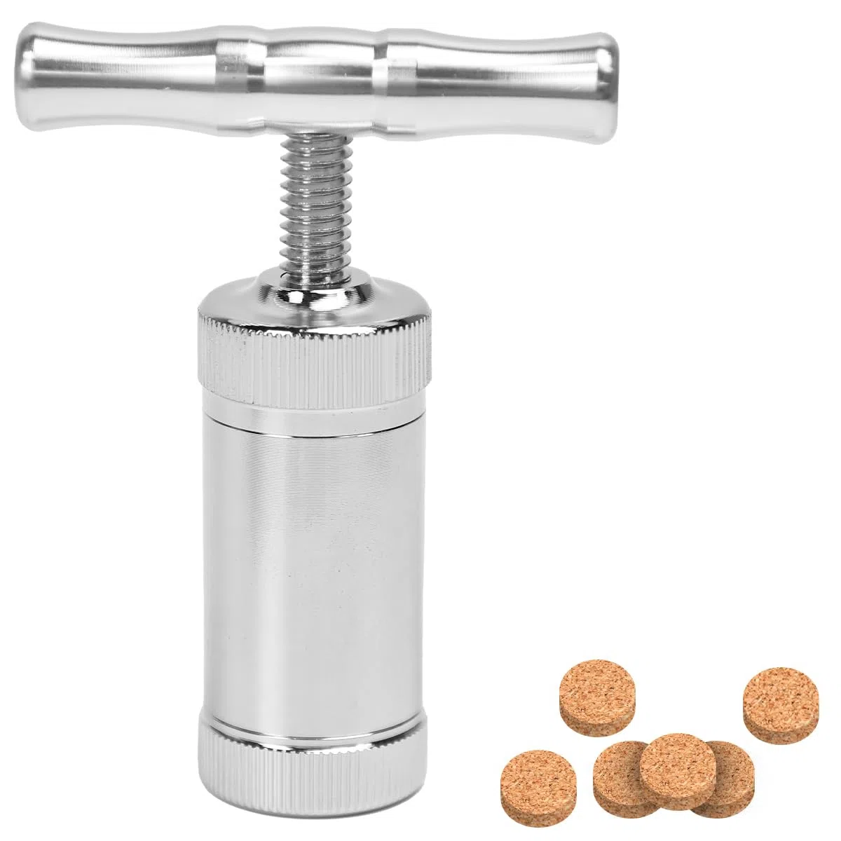 Pollenpresse Edelstahl Pollen T Presse Manuelle Pollenshaker Kräuterpresse für Kräuter Gewürze Knoblauch Pfeffer Salz Pollen Ideal für Kochen Kräuterverarbeitung(64 * 60 * 26mm)