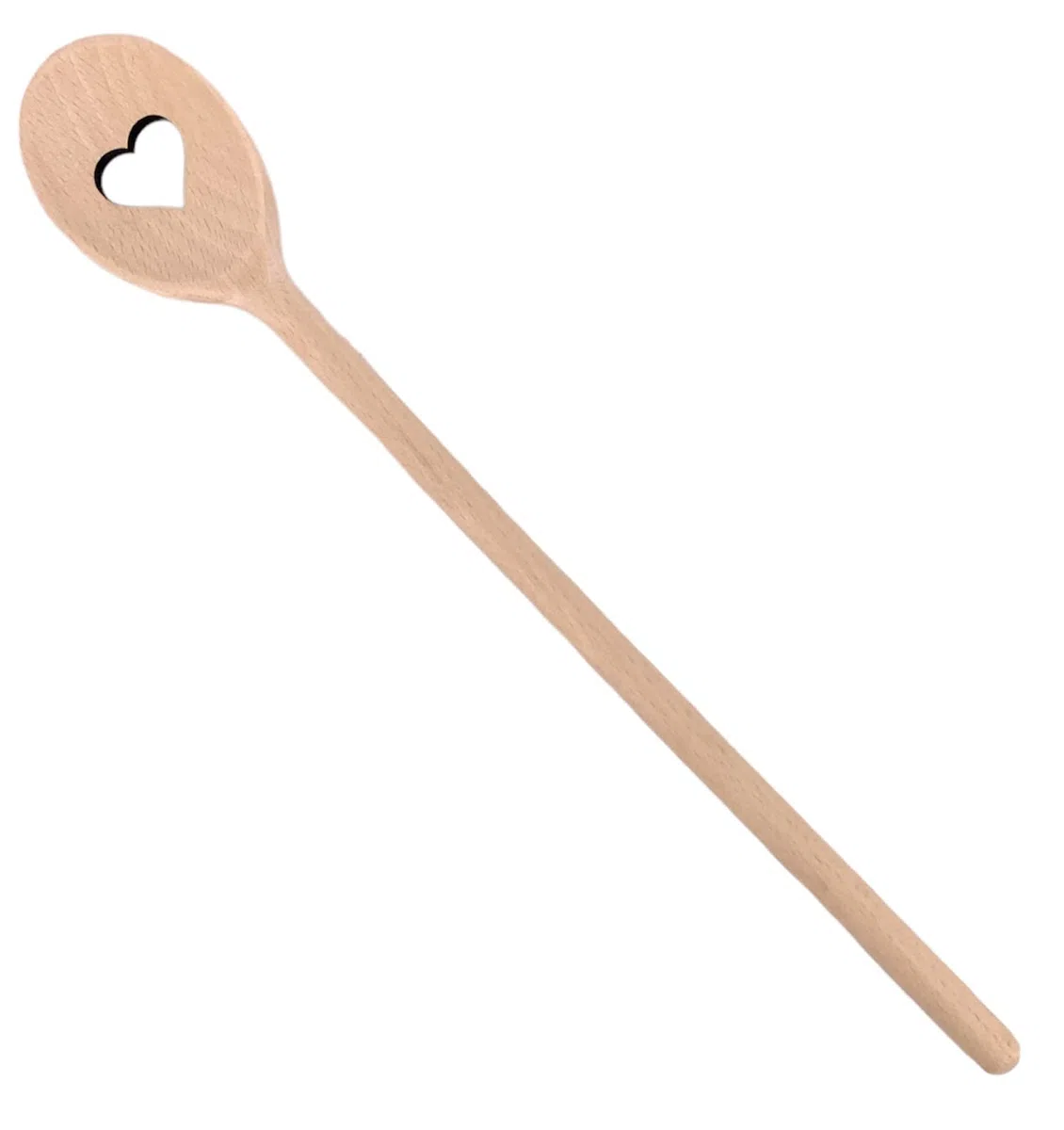 Balna Kochlöffel Herz Motiv Holzkochlöffel 1 Stück, Löffel aus Holz 30 cm gelaserte Herzform, Rührlöffel als Geschenk für Geburtstag oder Hochzeit