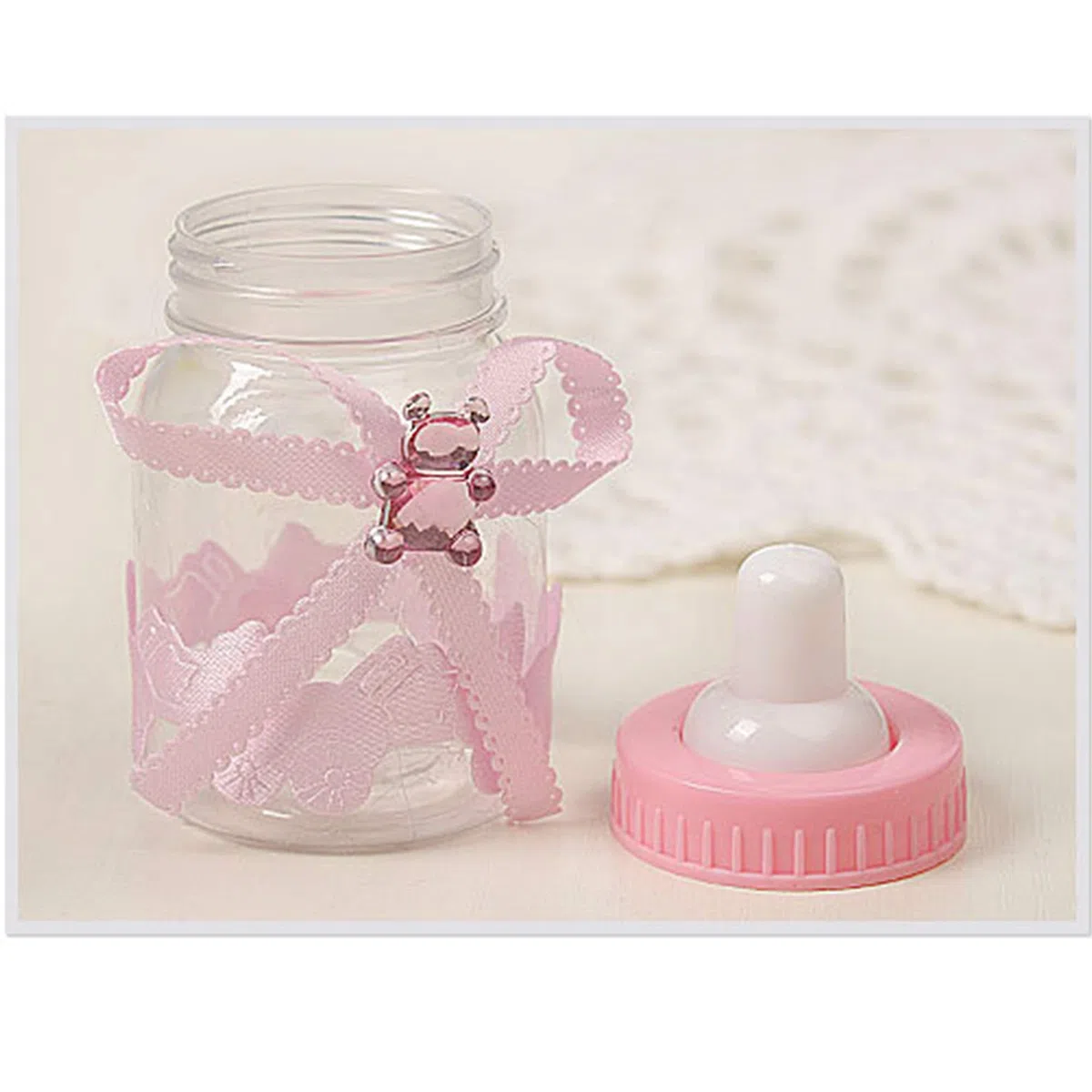 24 Stück Flaschen Geschenk Box - Gastgeschenke Baby Shower Taufe - Candy Flasche Schnuller Milchflasche